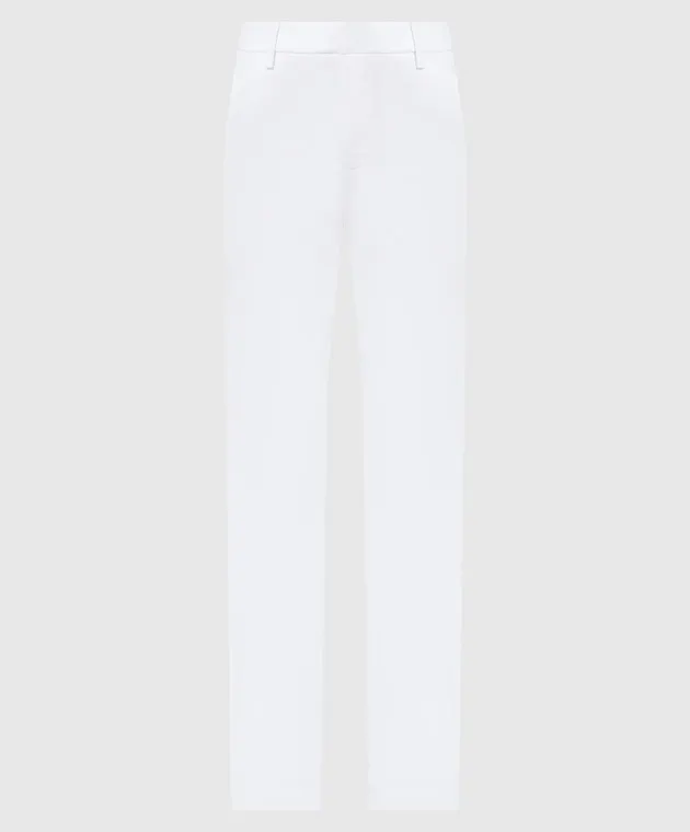 Dondup White Petty pants with linen