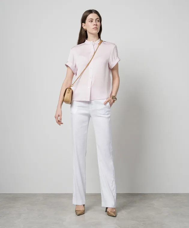 Dondup White Petty pants with linen