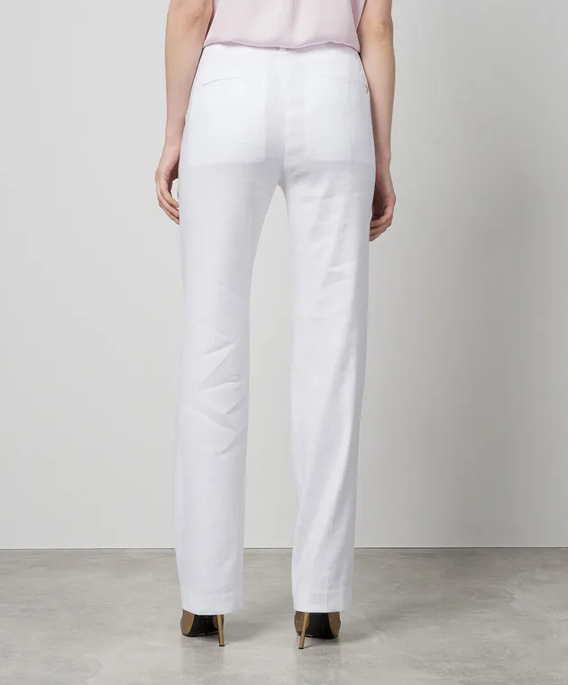 Dondup White Petty pants with linen