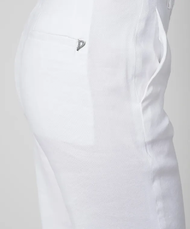 Dondup White Petty pants with linen