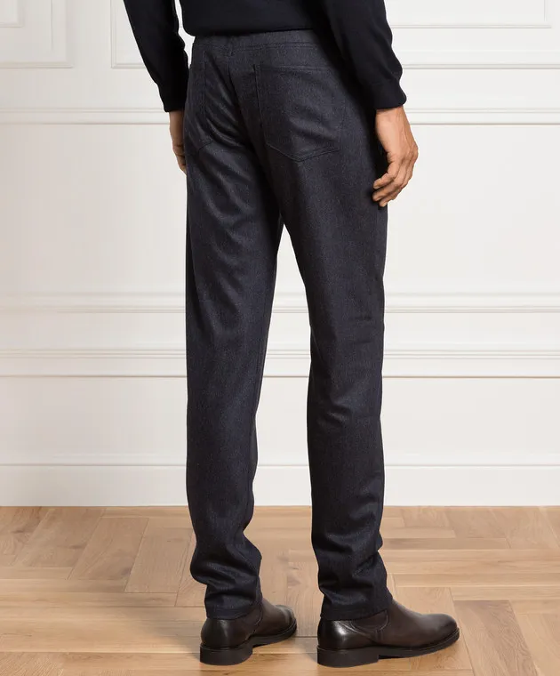 Enrico Mandelli Blue pants made of wool