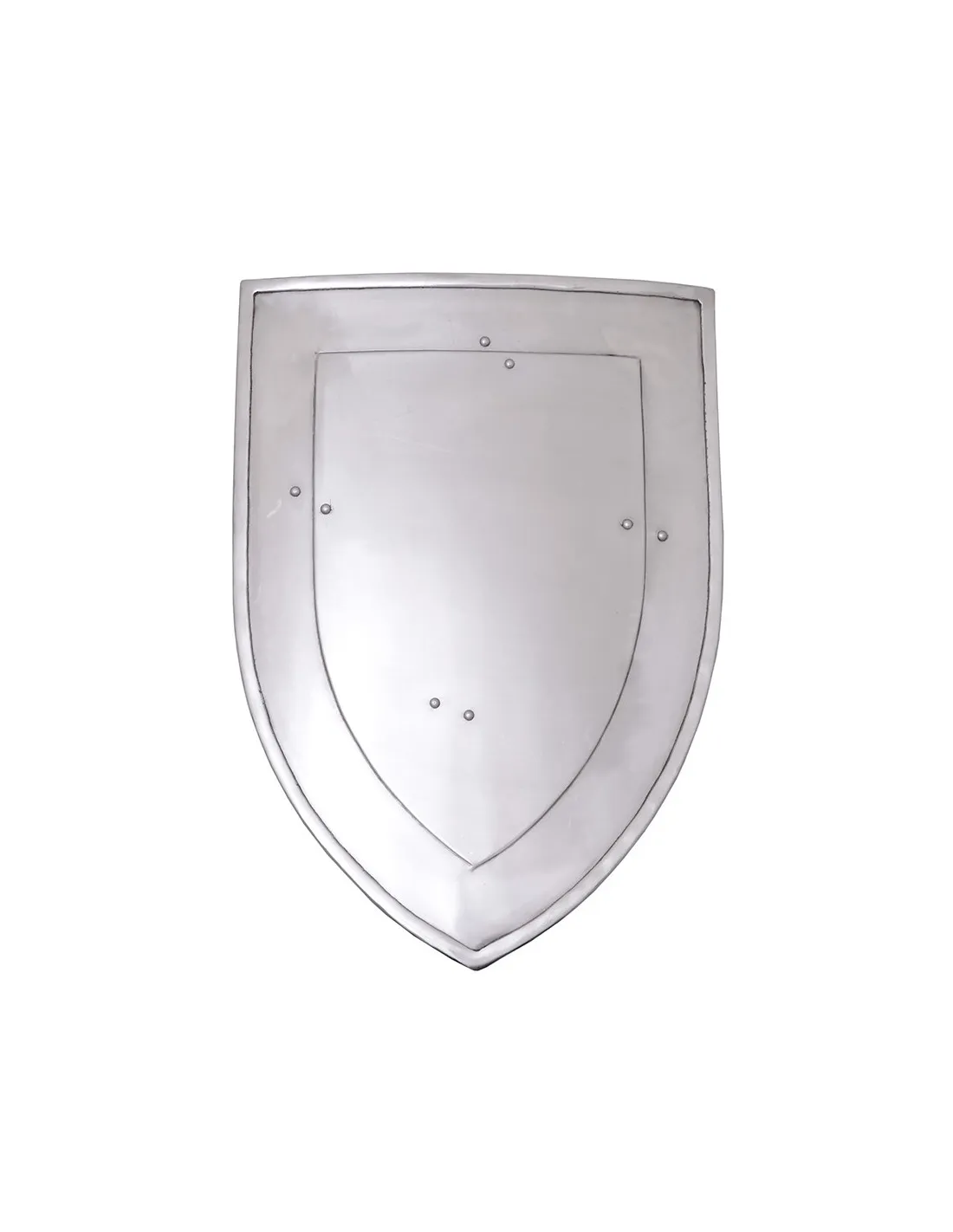 Escudo medieval funcional de metal con acolchado