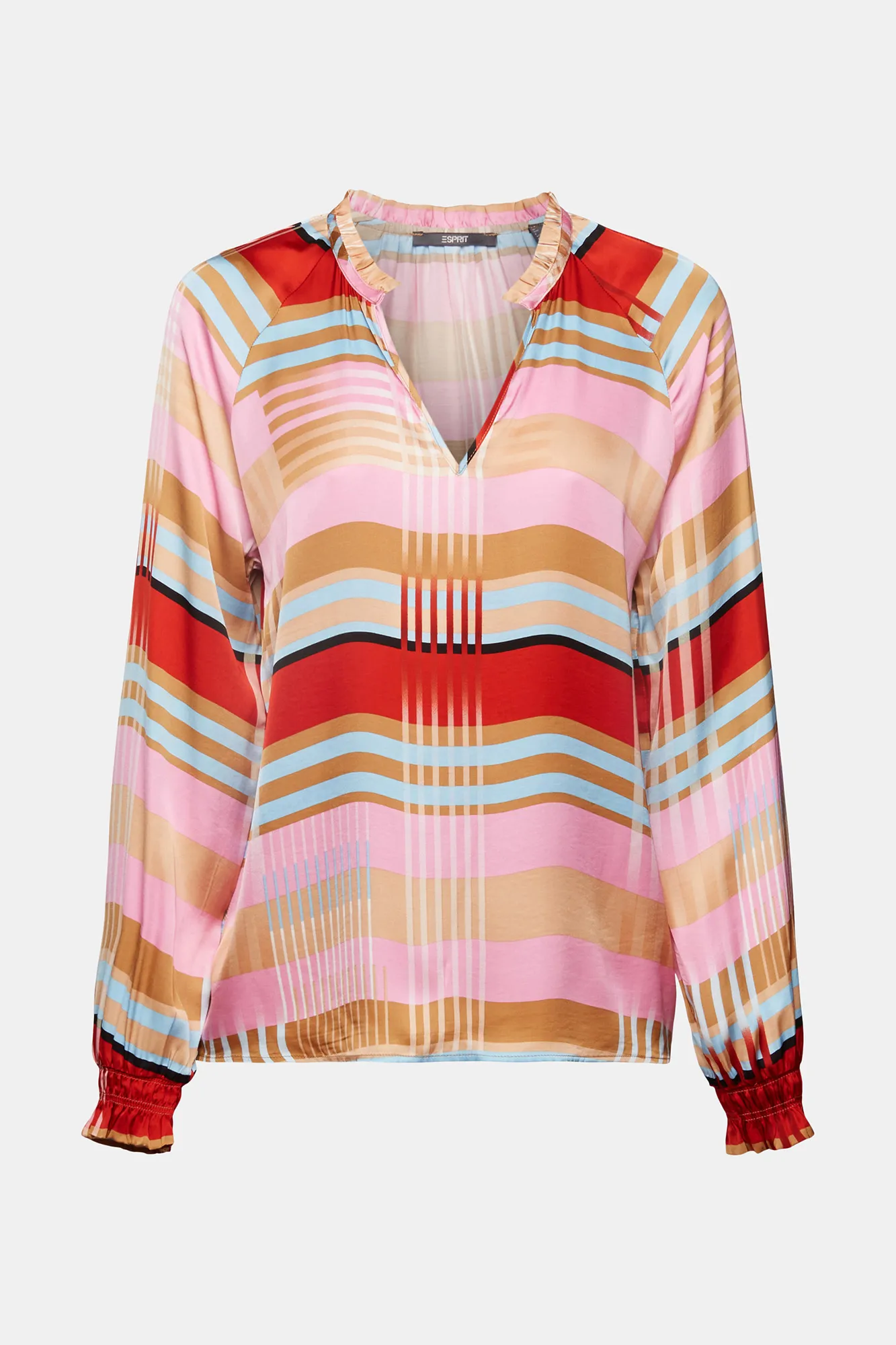 Esprit Blusa cuadros satinada viscosa