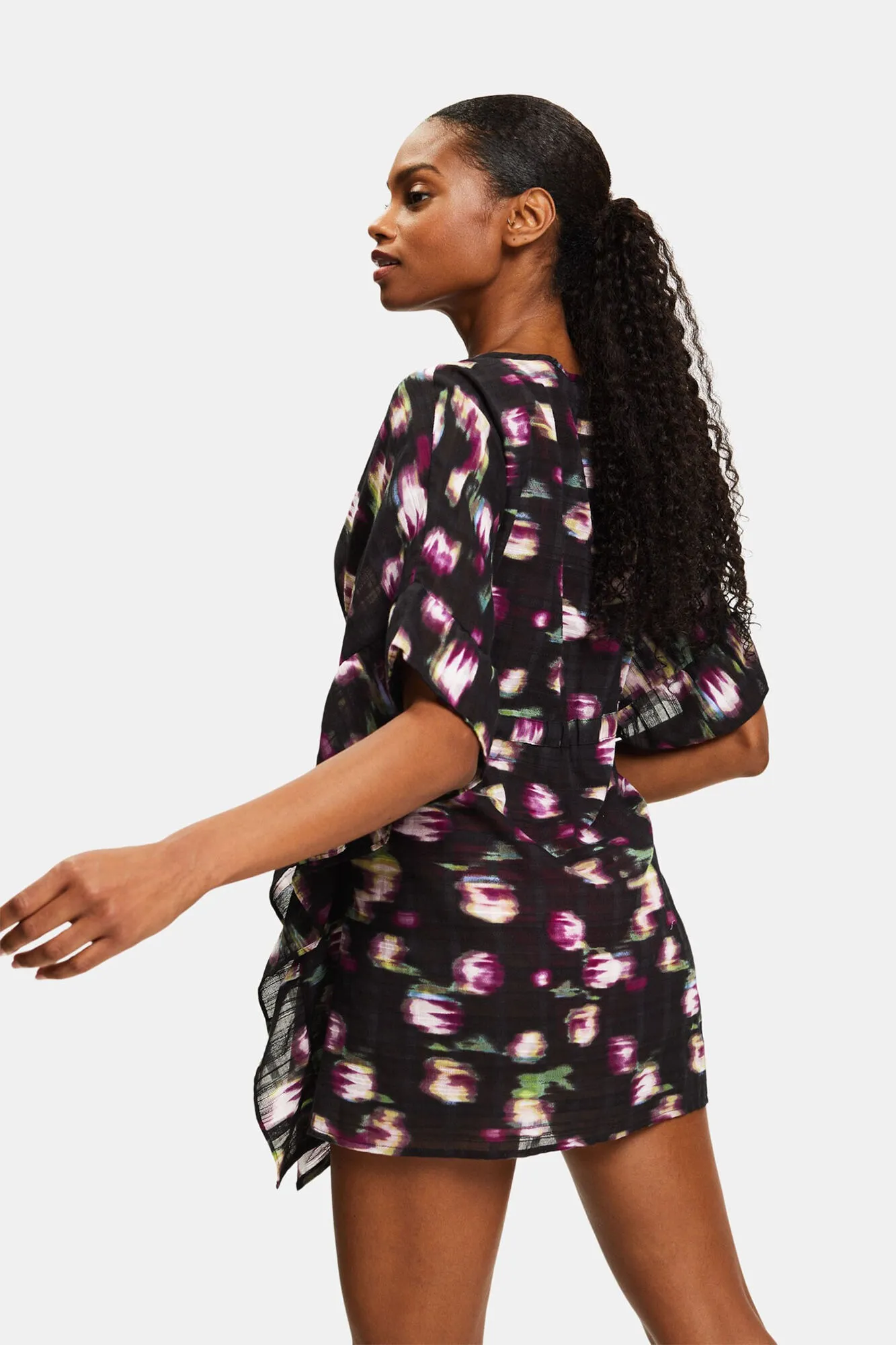 Esprit Caftán corto corte holgado estampado allover