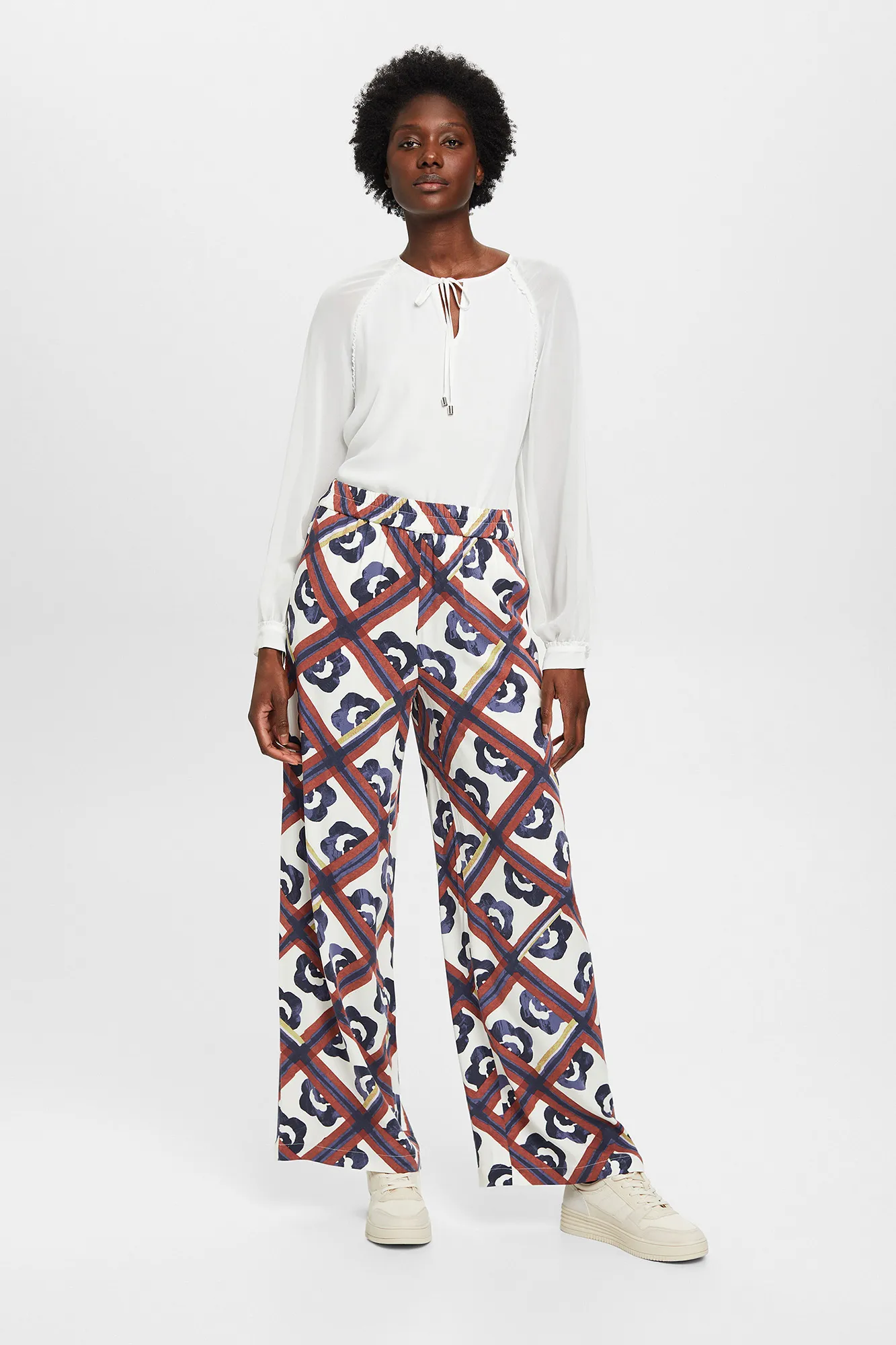 Esprit Pantalón wide leg estampado