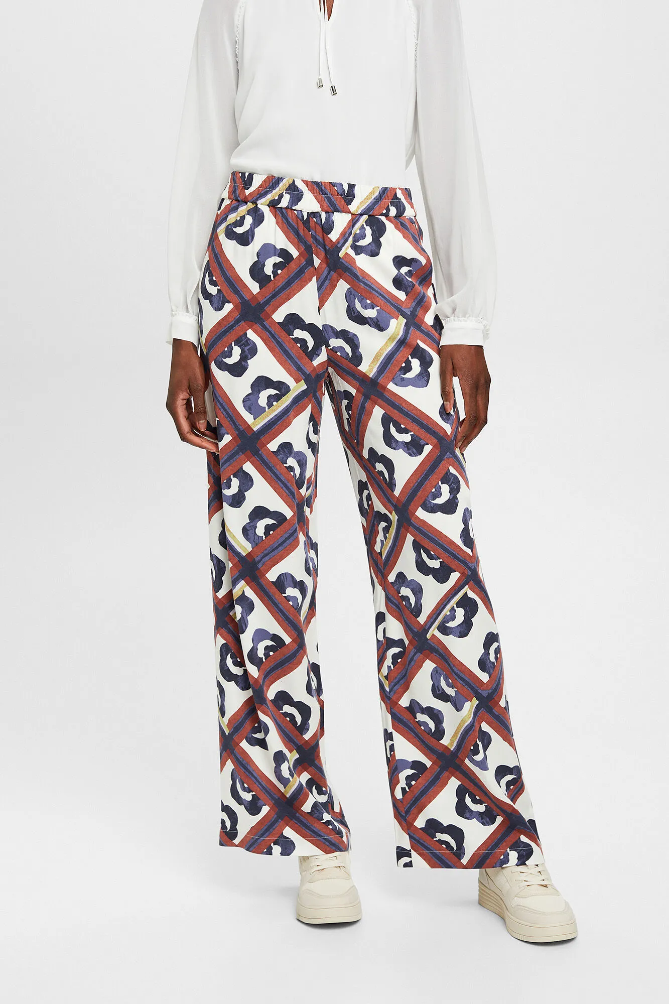 Esprit Pantalón wide leg estampado