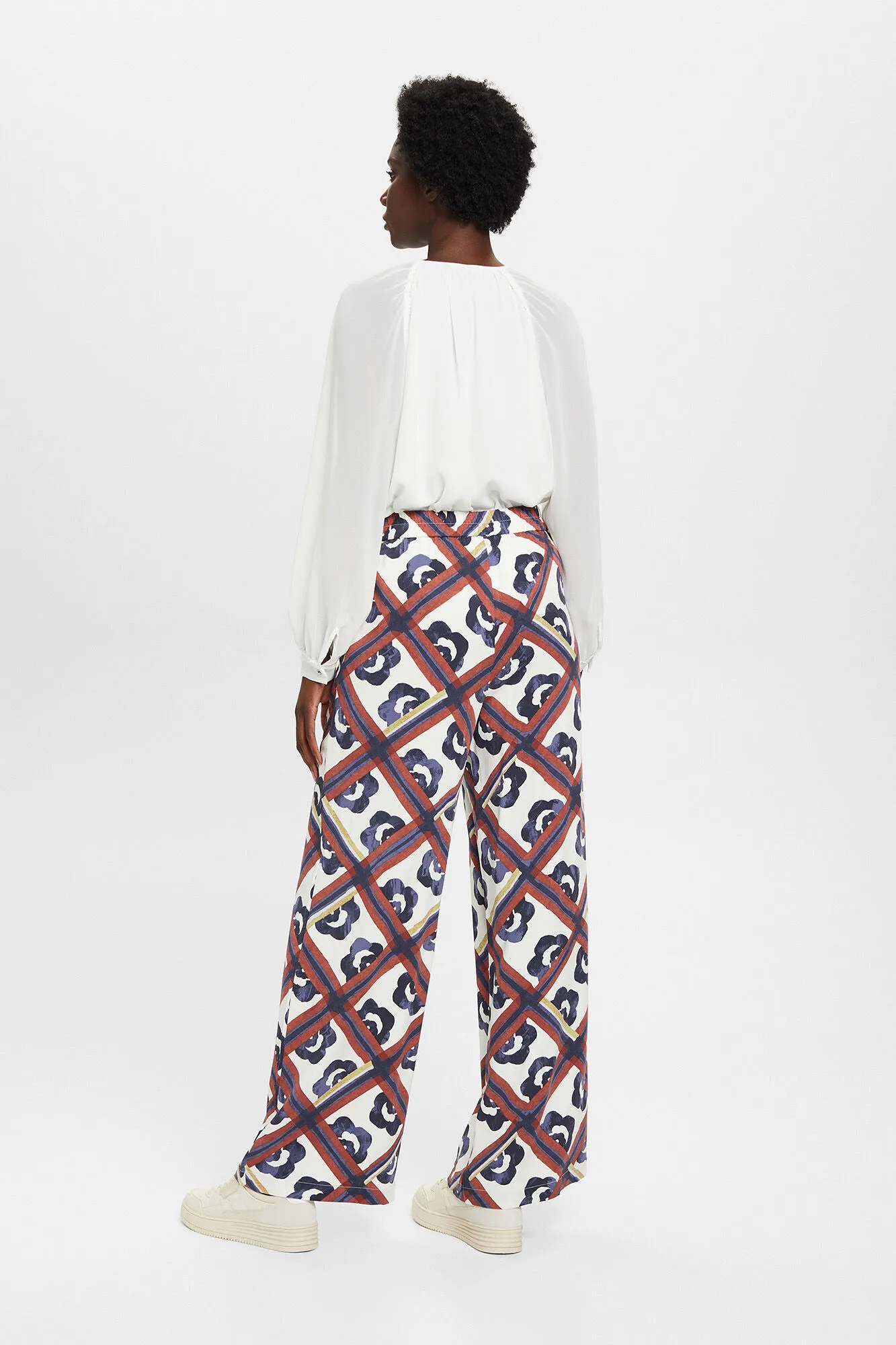 Esprit Pantalón wide leg estampado