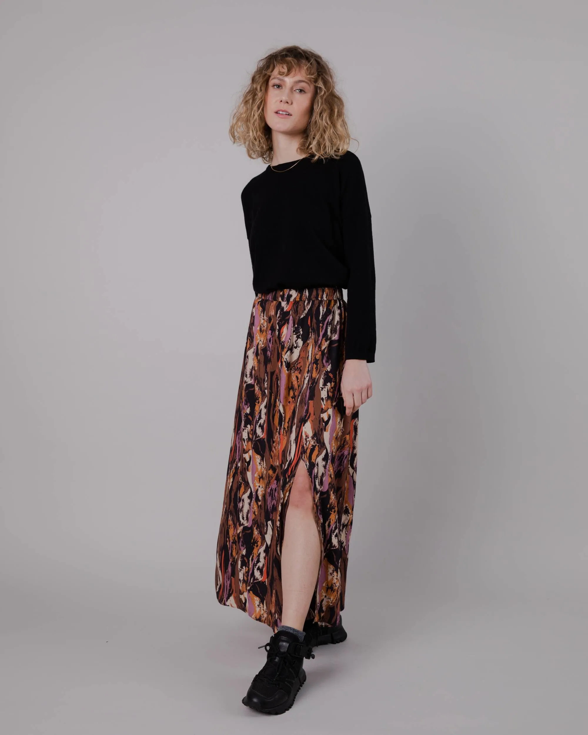 Etna Long Skirt Brown