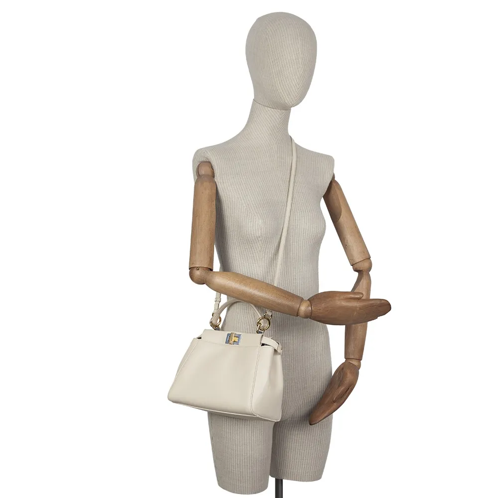 Fendi Bolso Iconic Mini Peekaboo Blanco