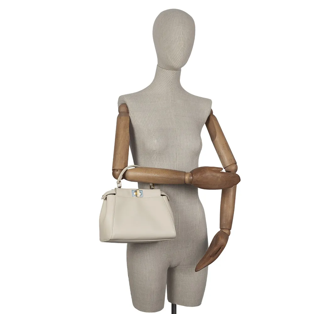 Fendi Bolso Iconic Mini Peekaboo Blanco