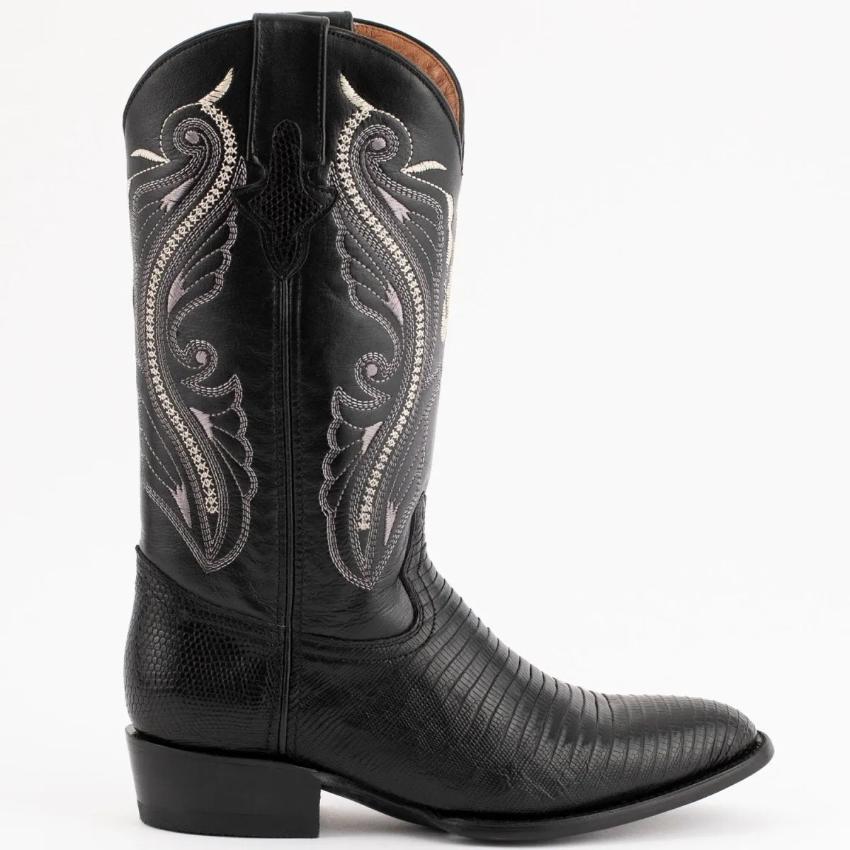 FERRINI MEN'S TAYLOR LIZARD ROUND TOE HANDCRAFTED  BLACK 1111104