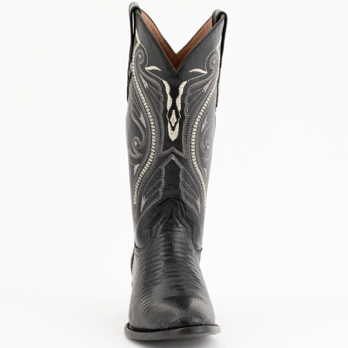 FERRINI MEN'S TAYLOR LIZARD ROUND TOE HANDCRAFTED  BLACK 1111104