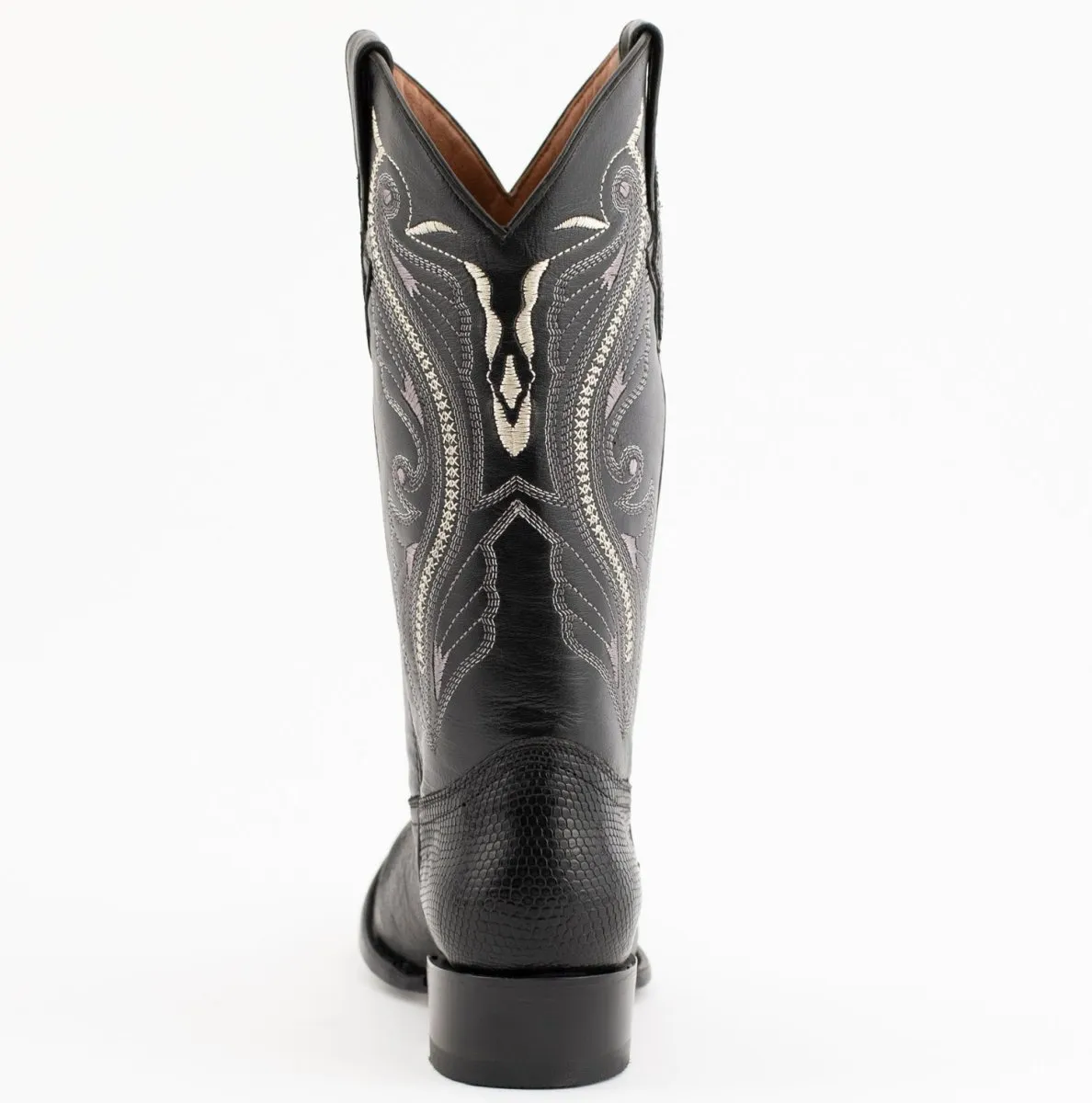 FERRINI MEN'S TAYLOR LIZARD ROUND TOE HANDCRAFTED  BLACK 1111104