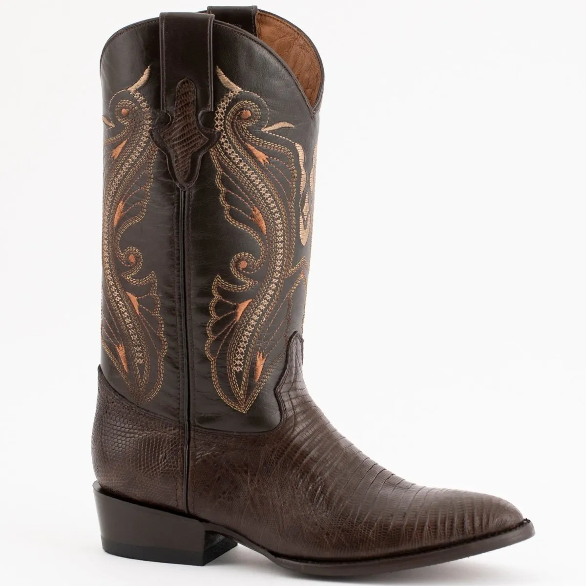 FERRINI MEN'S TAYLOR LIZARD ROUND TOE HANDCRAFTED  CHOCOLATE 1111109