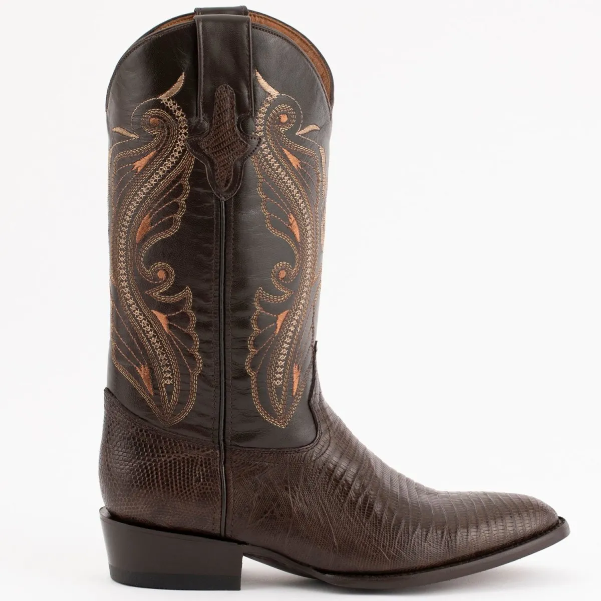 FERRINI MEN'S TAYLOR LIZARD ROUND TOE HANDCRAFTED  CHOCOLATE 1111109
