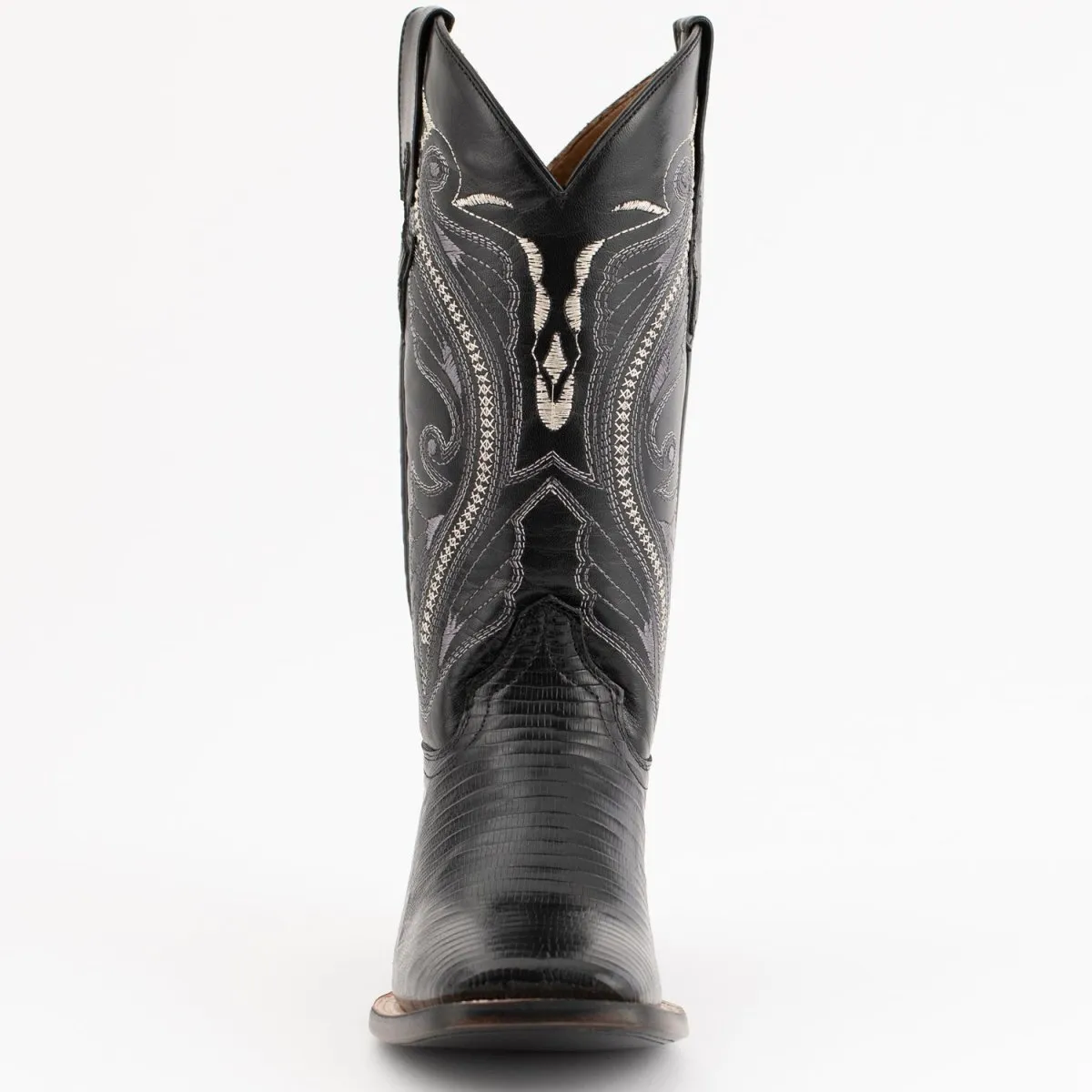 FERRINI MEN'S TAYLOR LIZARD SQUARE TOE HANDCRAFTED  BLACK  1119304