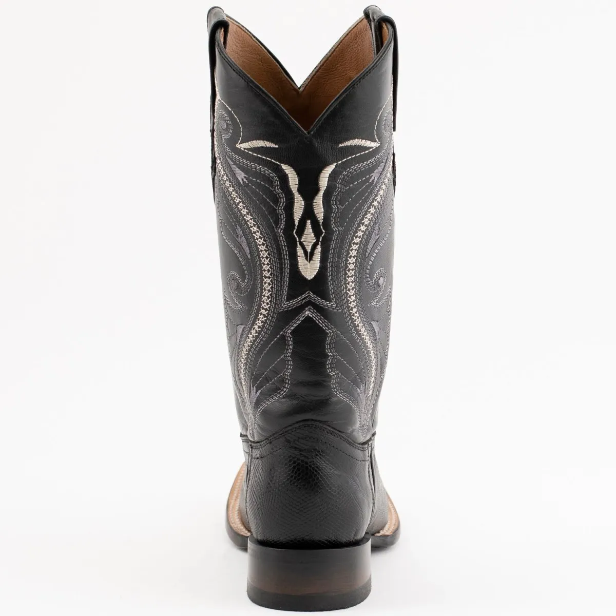 FERRINI MEN'S TAYLOR LIZARD SQUARE TOE HANDCRAFTED  BLACK  1119304