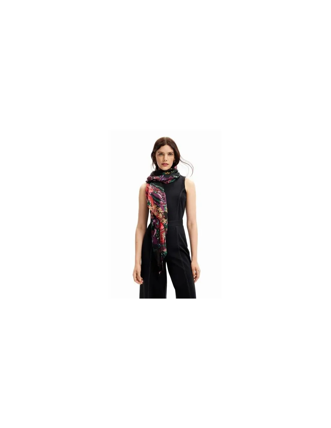Foulard rectangular con estampado de flores de Desigual