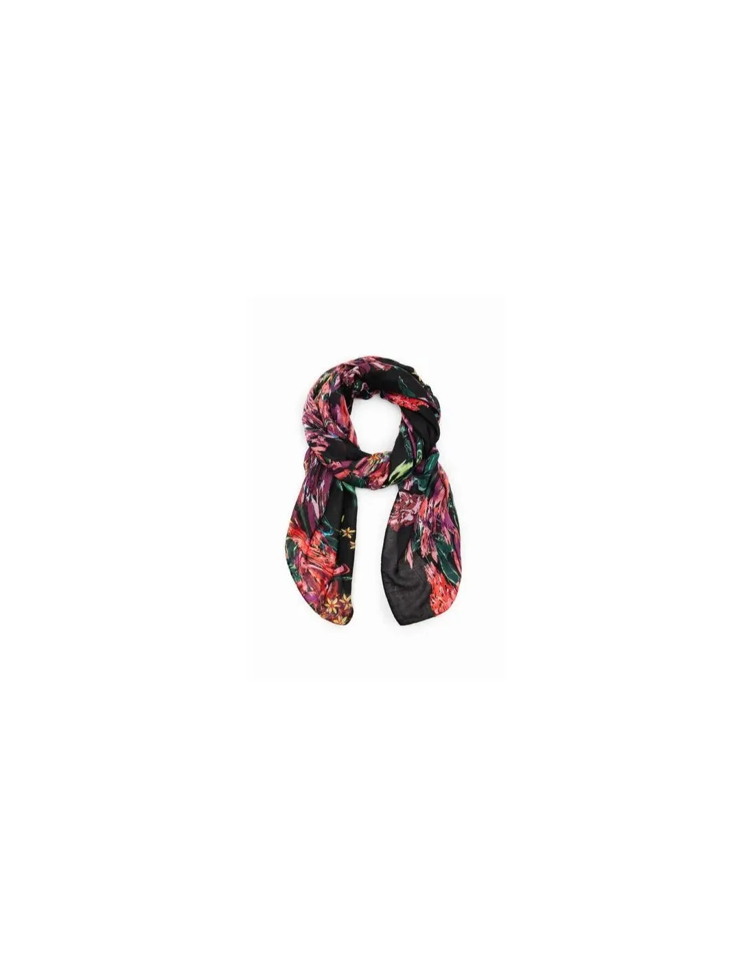 Foulard rectangular con estampado de flores de Desigual