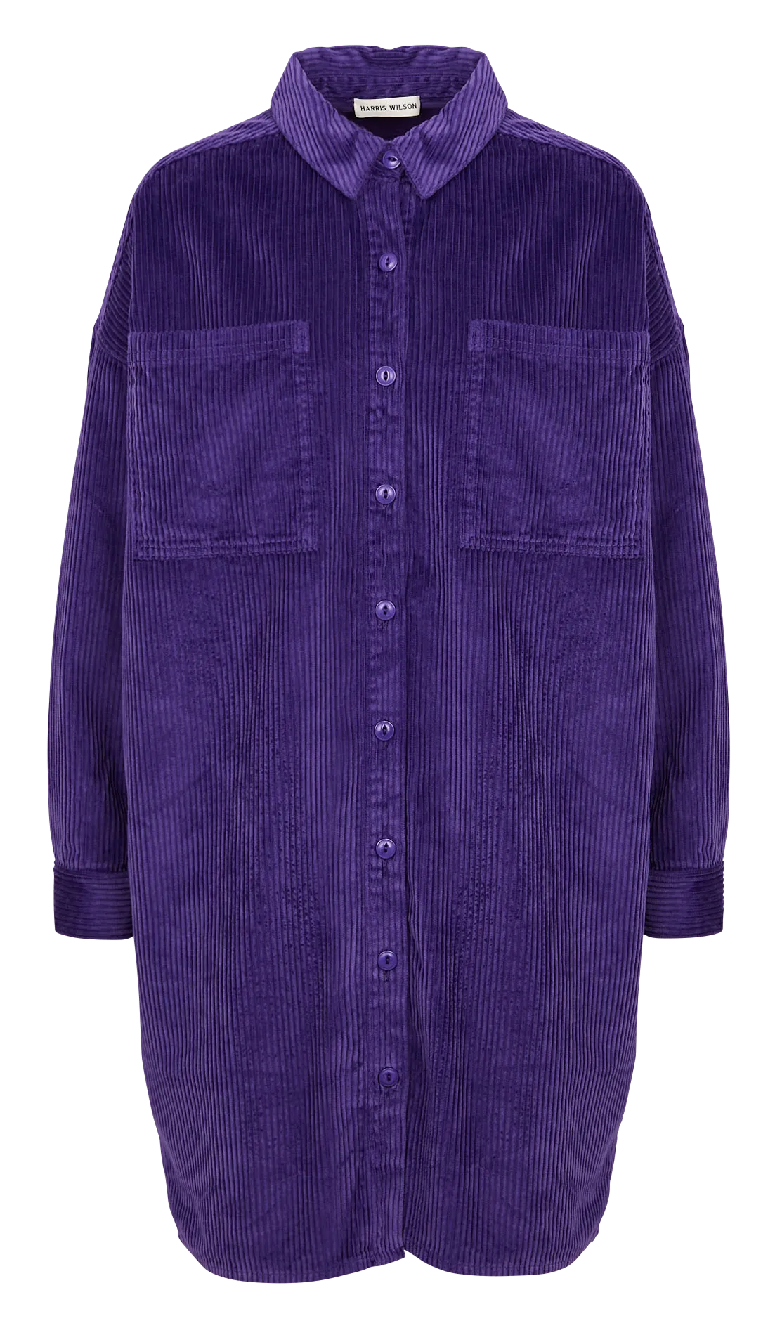 FRANE  VESTIDO CORTO CAMISERO DE ALGODóN CON CUELLO CLáSICO EN VIOLETA