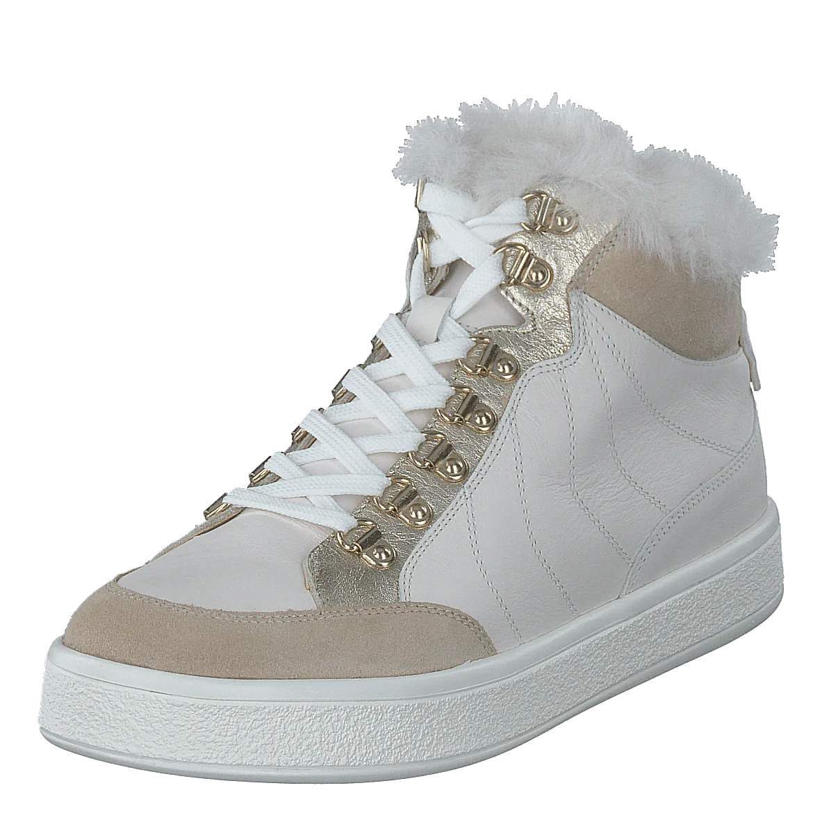 GEOX CALZADO D LEELU' A  NAPPA+SUEDE OFF WHITE/LT TAUPE