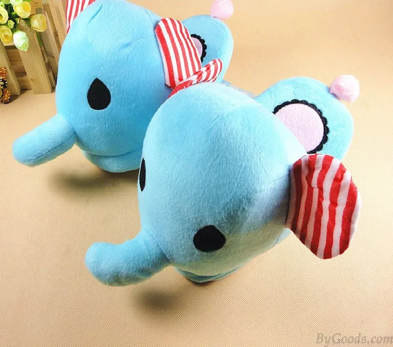 Great Christmas Gift:Elephant Cartoon Plush Soft Minion Shoes