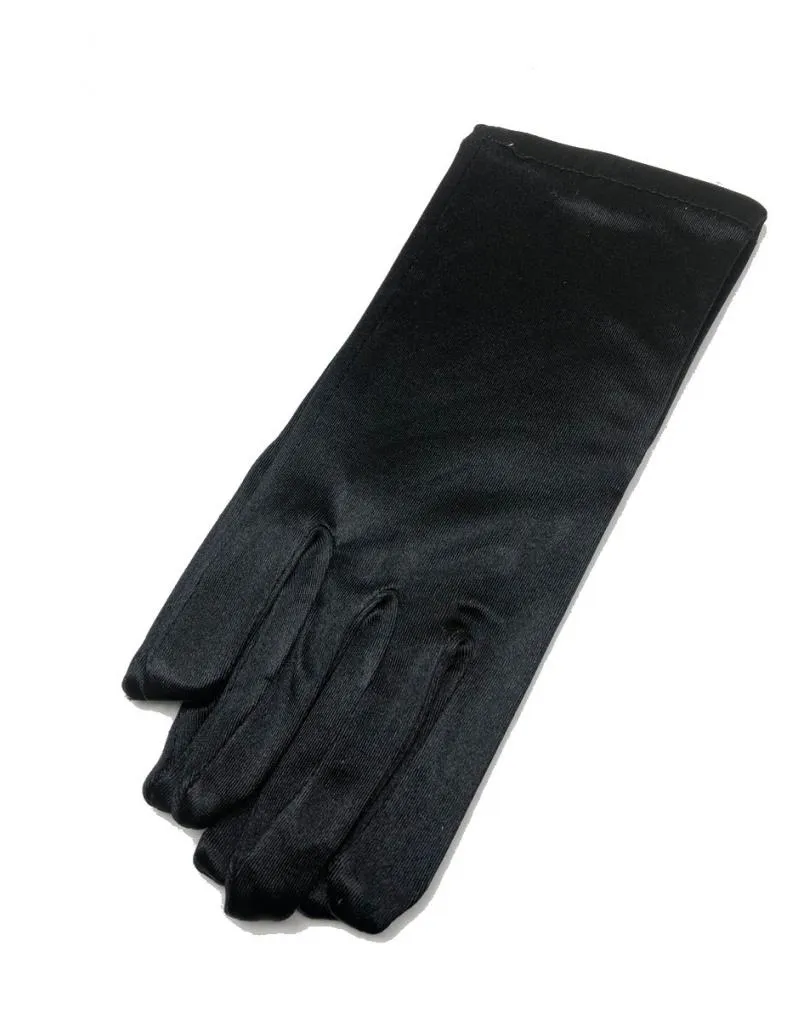 GUANTES DE FIESTA NEGROS CORTOS PARA BODA Y EVENTOS
