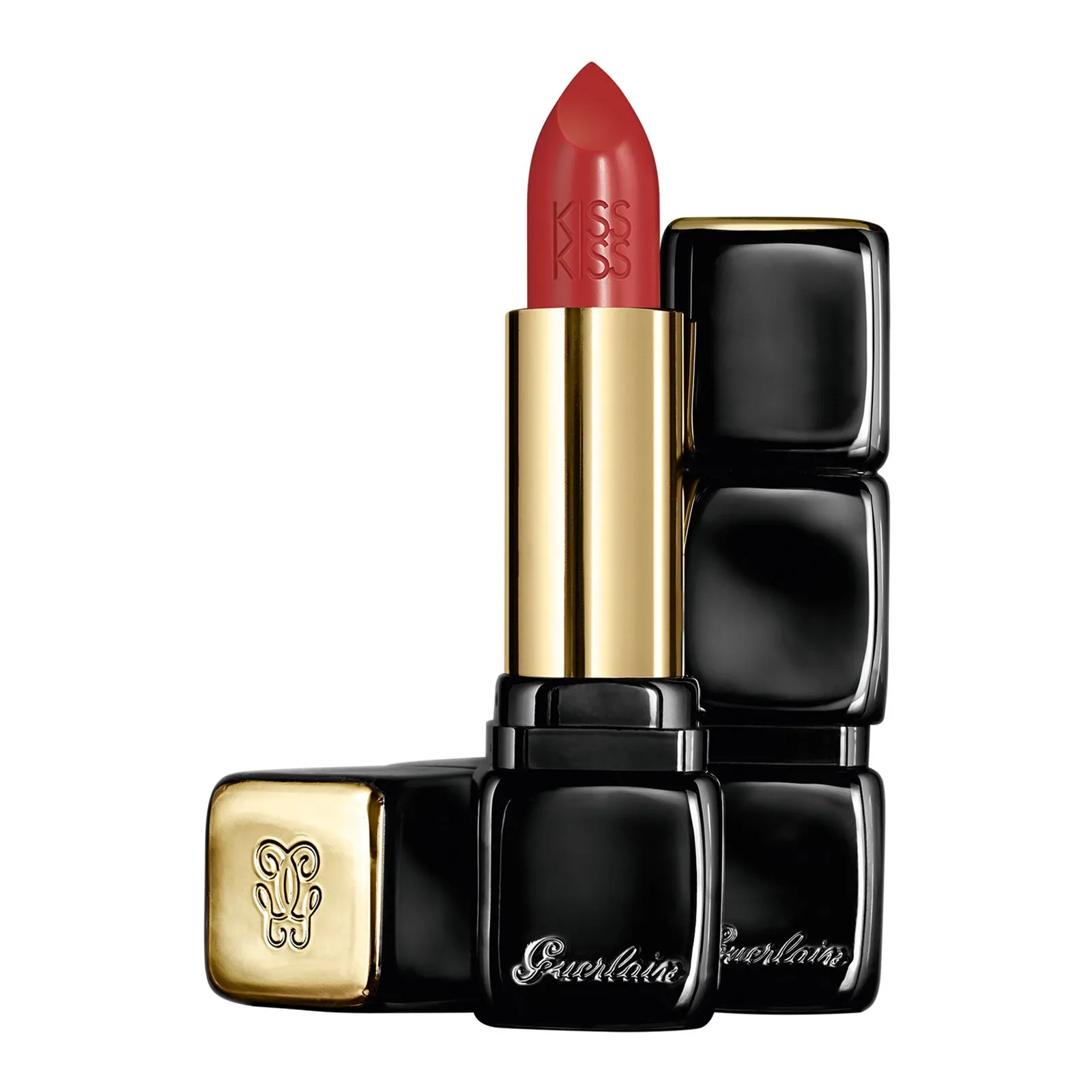 GUERLAIN LABIAL KISSKISS  LE ROUGE CRèME GALBANT EN   RED BRICK
