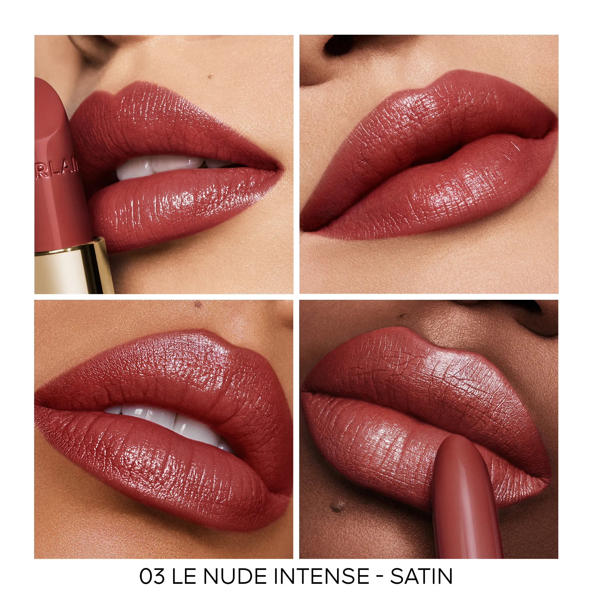 GUERLAIN ROUGE G LA RECARGA  EL LáPIZ LABIAL PERSONALIZABLE DE CUIDADO EN   03 LE NUDE INTENSE  SATIN