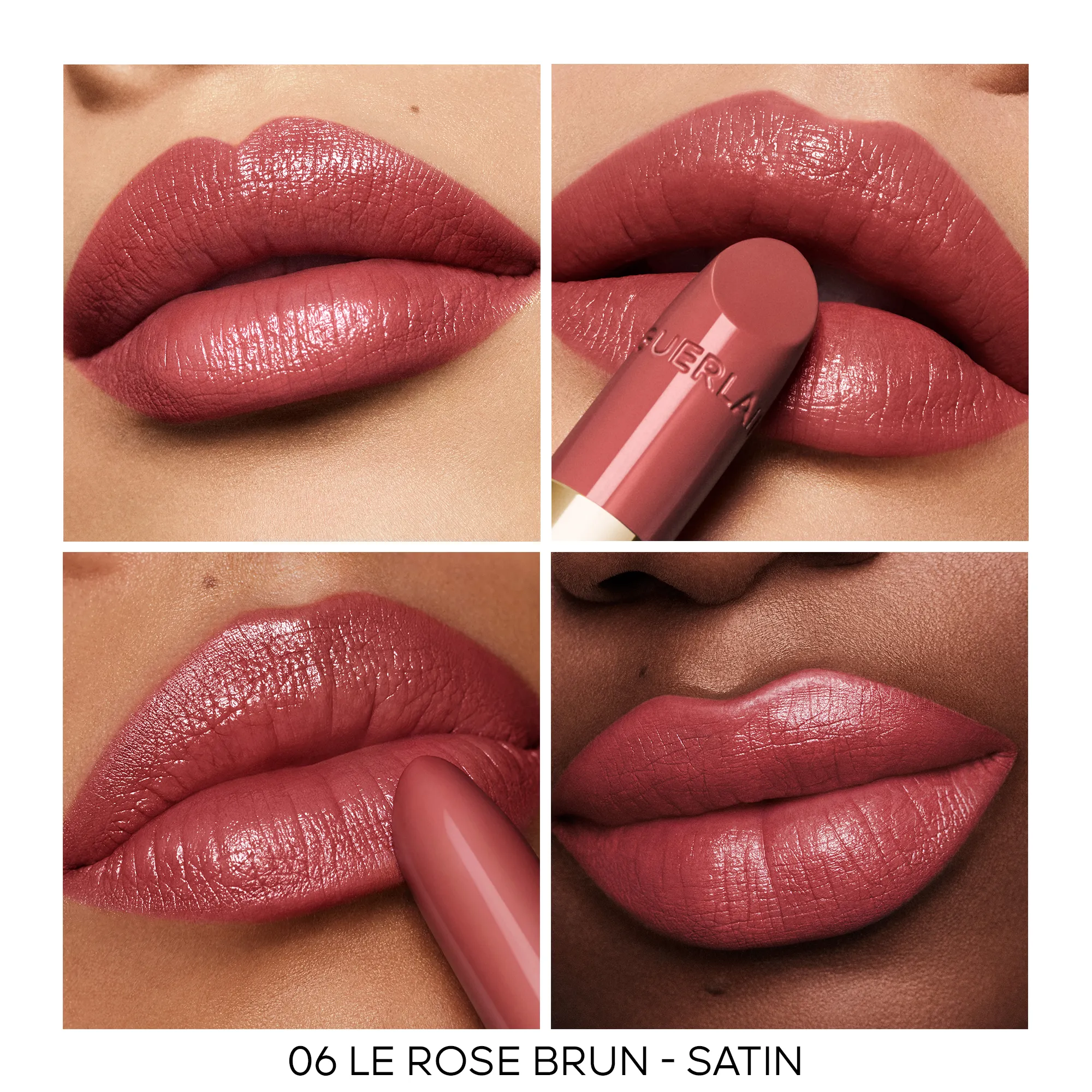 GUERLAIN ROUGE G LA RECARGA  EL LáPIZ LABIAL PERSONALIZABLE DE CUIDADO EN   06 LE ROSE BRUN  SATIN