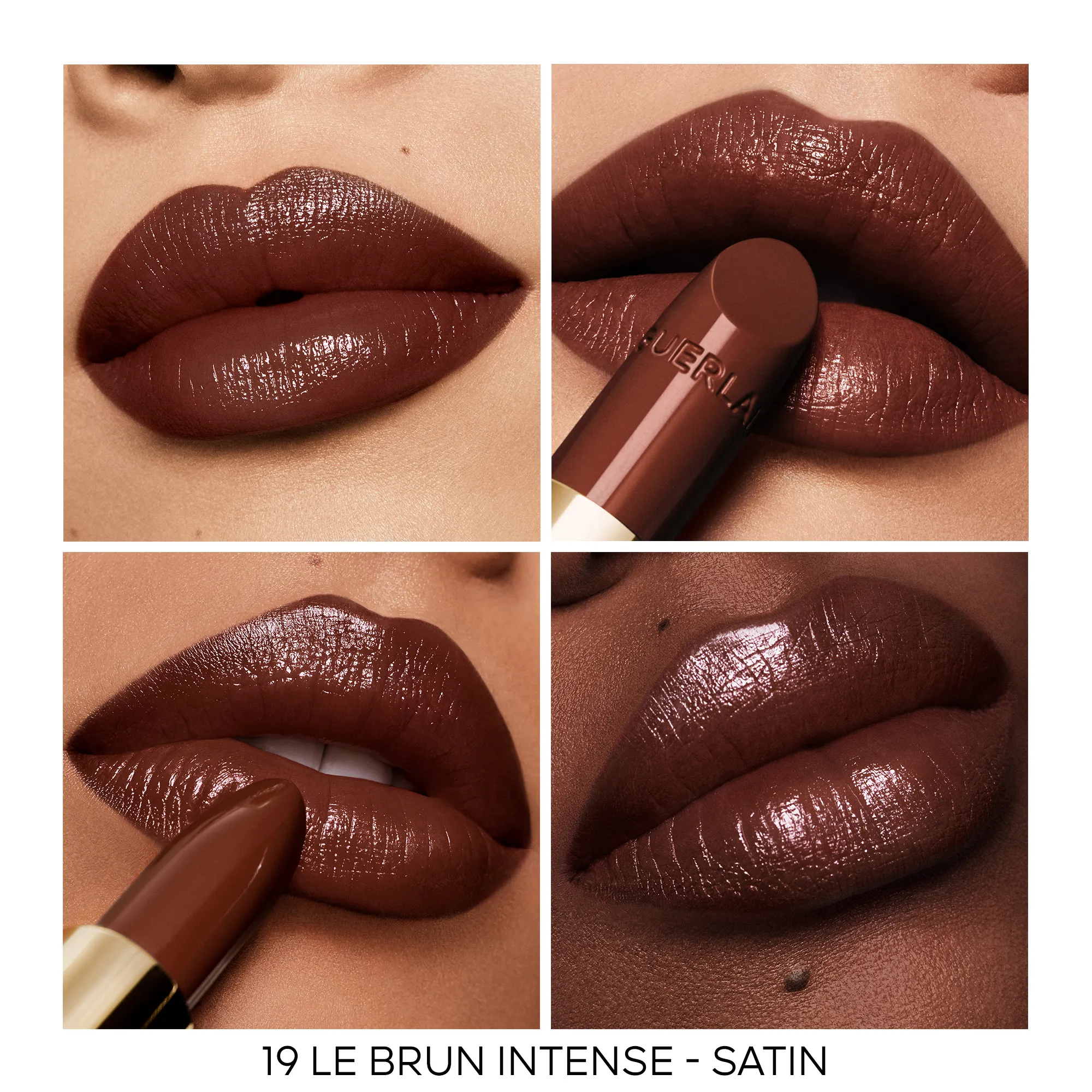 GUERLAIN ROUGE G LA RECARGA  EL LáPIZ LABIAL PERSONALIZABLE DE CUIDADO EN   19 LE BRUN INTENSE  SATIN