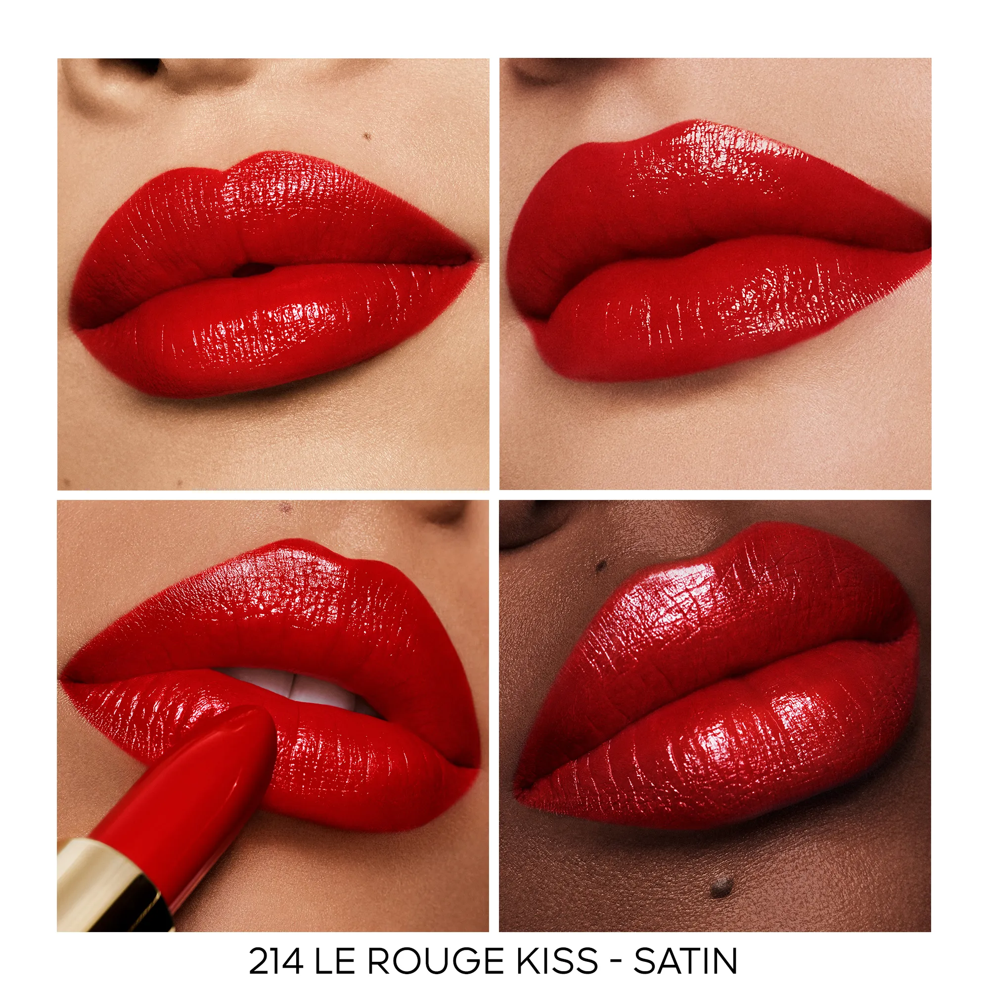 GUERLAIN ROUGE G LA RECARGA  EL LáPIZ LABIAL PERSONALIZABLE DE CUIDADO EN   214 LE ROUGE KISS  SATIN