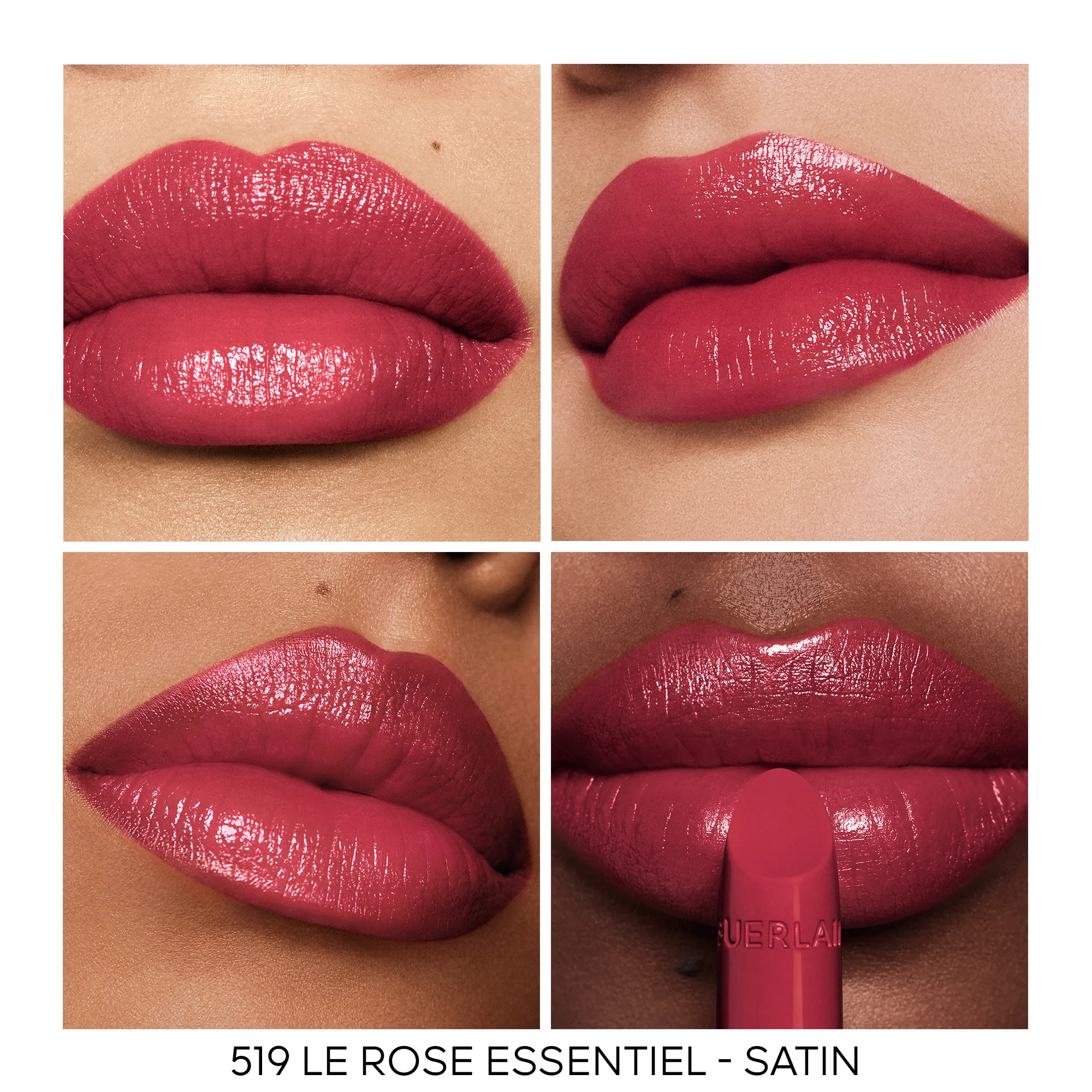 GUERLAIN ROUGE G LA RECARGA  EL LáPIZ LABIAL PERSONALIZABLE DE CUIDADO EN   519 LE ROSE ESSENTIEL  SATIN