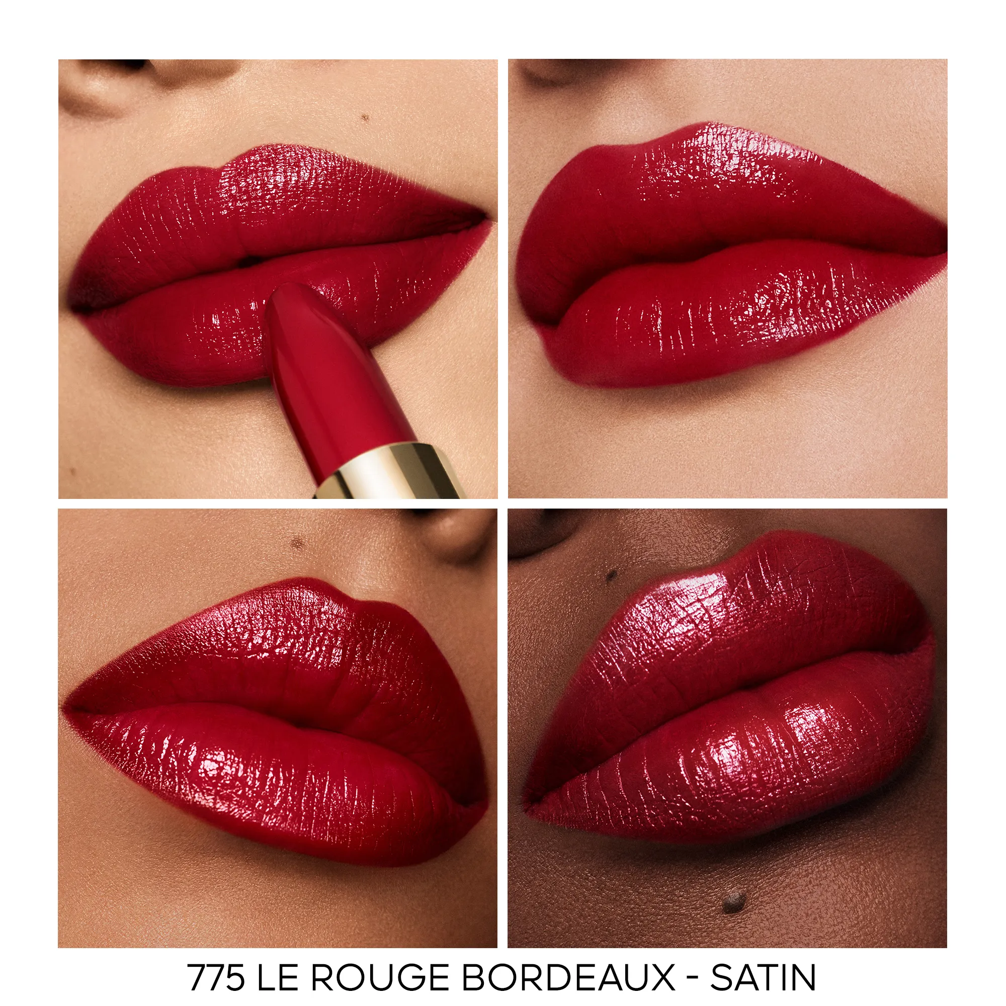 GUERLAIN ROUGE G LA RECARGA  EL LáPIZ LABIAL PERSONALIZABLE DE CUIDADO EN   775 LE ROUGE BORDEAUX  SATIN
