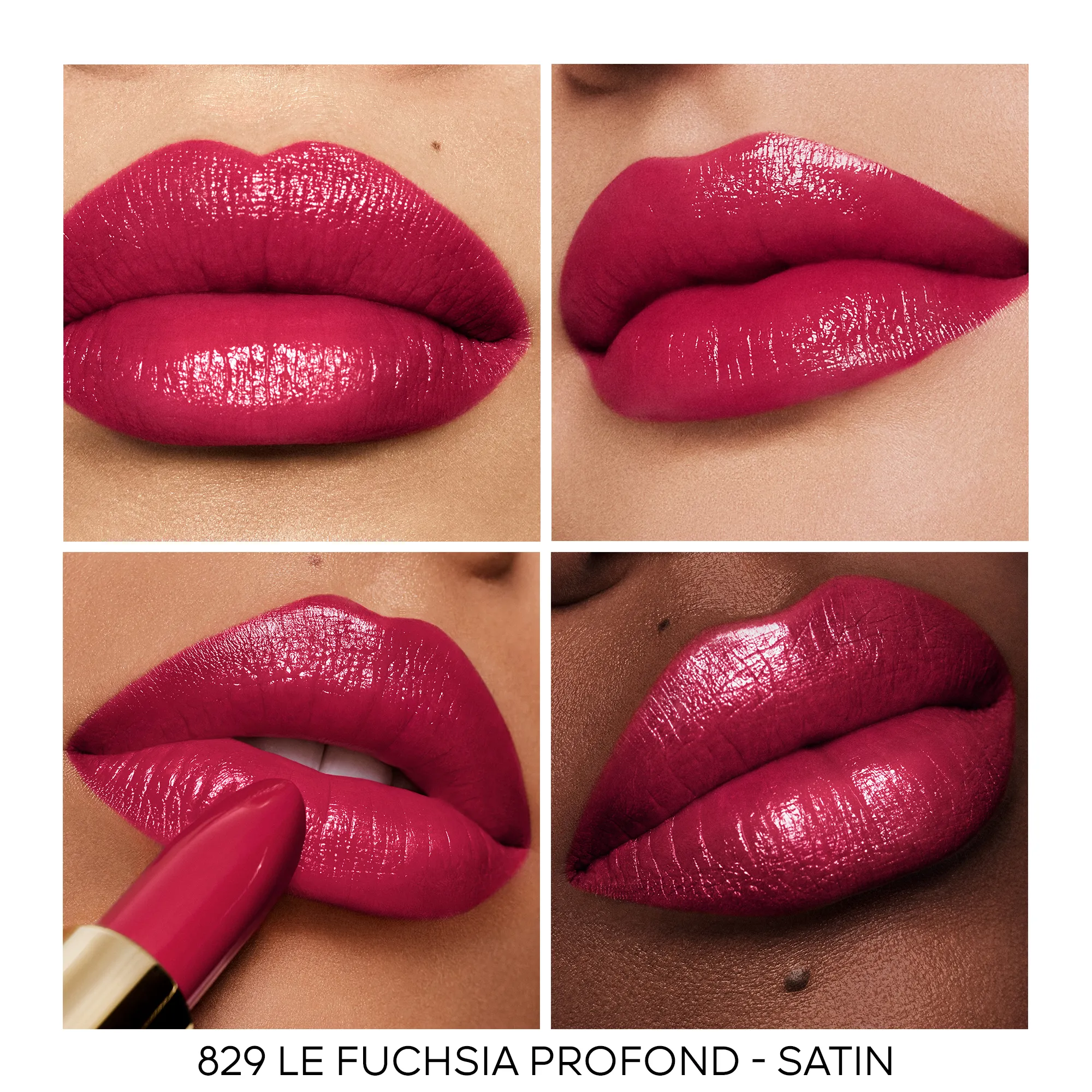 GUERLAIN ROUGE G LA RECARGA  EL LáPIZ LABIAL PERSONALIZABLE DE CUIDADO EN   829 LE FUCHSIA PROFOND  SATIN