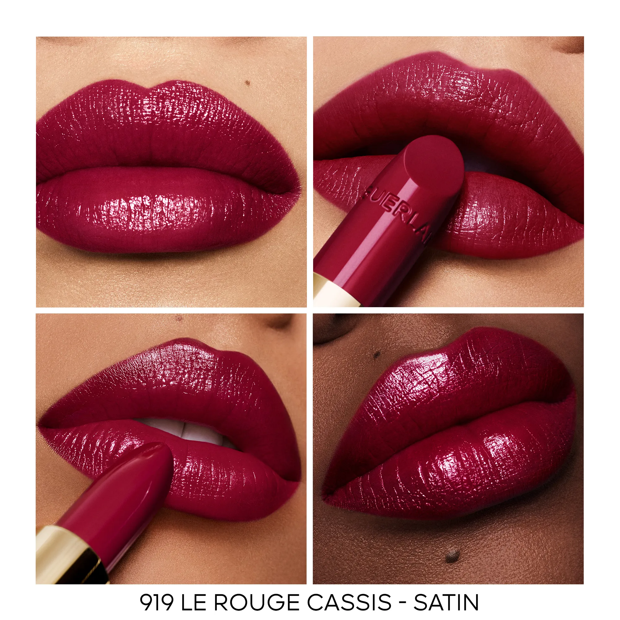 GUERLAIN ROUGE G LA RECARGA  EL LáPIZ LABIAL PERSONALIZABLE DE CUIDADO EN   919 LE ROUGE CASSIS  SATIN