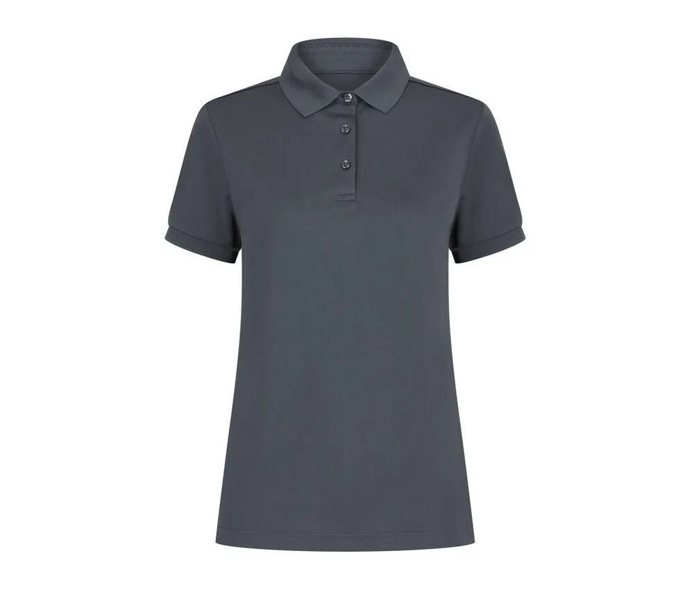 HENBURY HY466  LADIES' RECYCLED POLYESTER POLO SHIRT  CHARCOAL