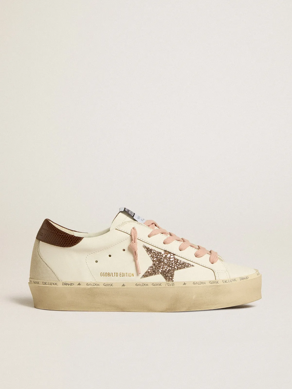 Hi Star LTD con estrella con purpurina y refuerzo del talón estampado lagarto marrón