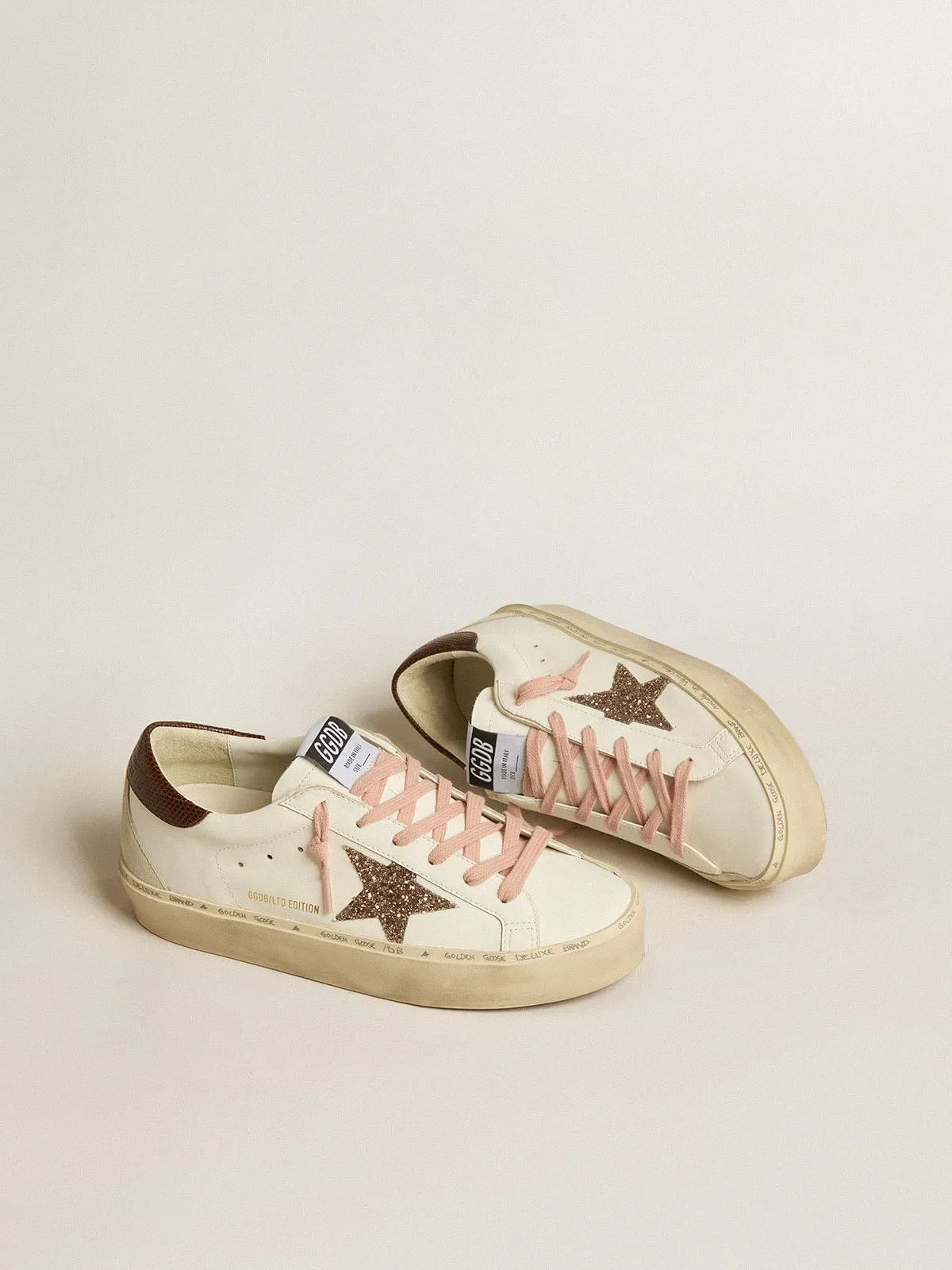 Hi Star LTD con estrella con purpurina y refuerzo del talón estampado lagarto marrón