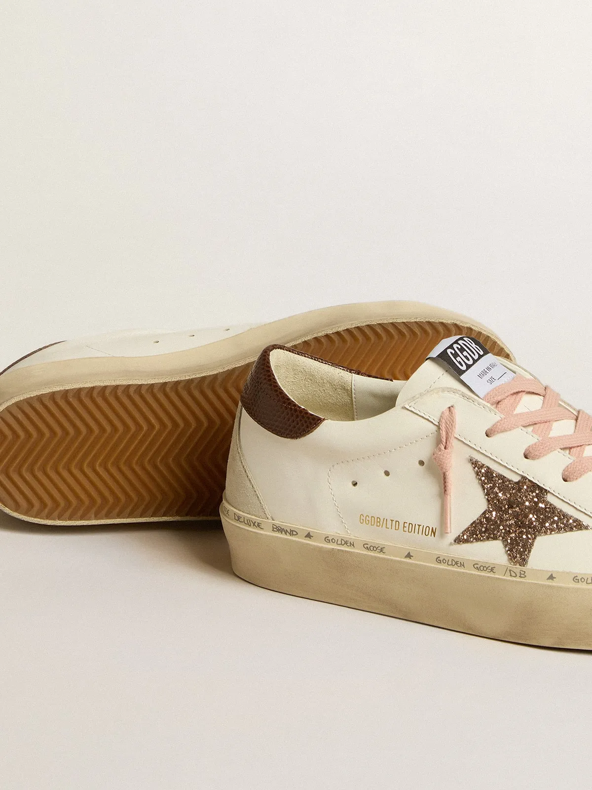 Hi Star LTD con estrella con purpurina y refuerzo del talón estampado lagarto marrón