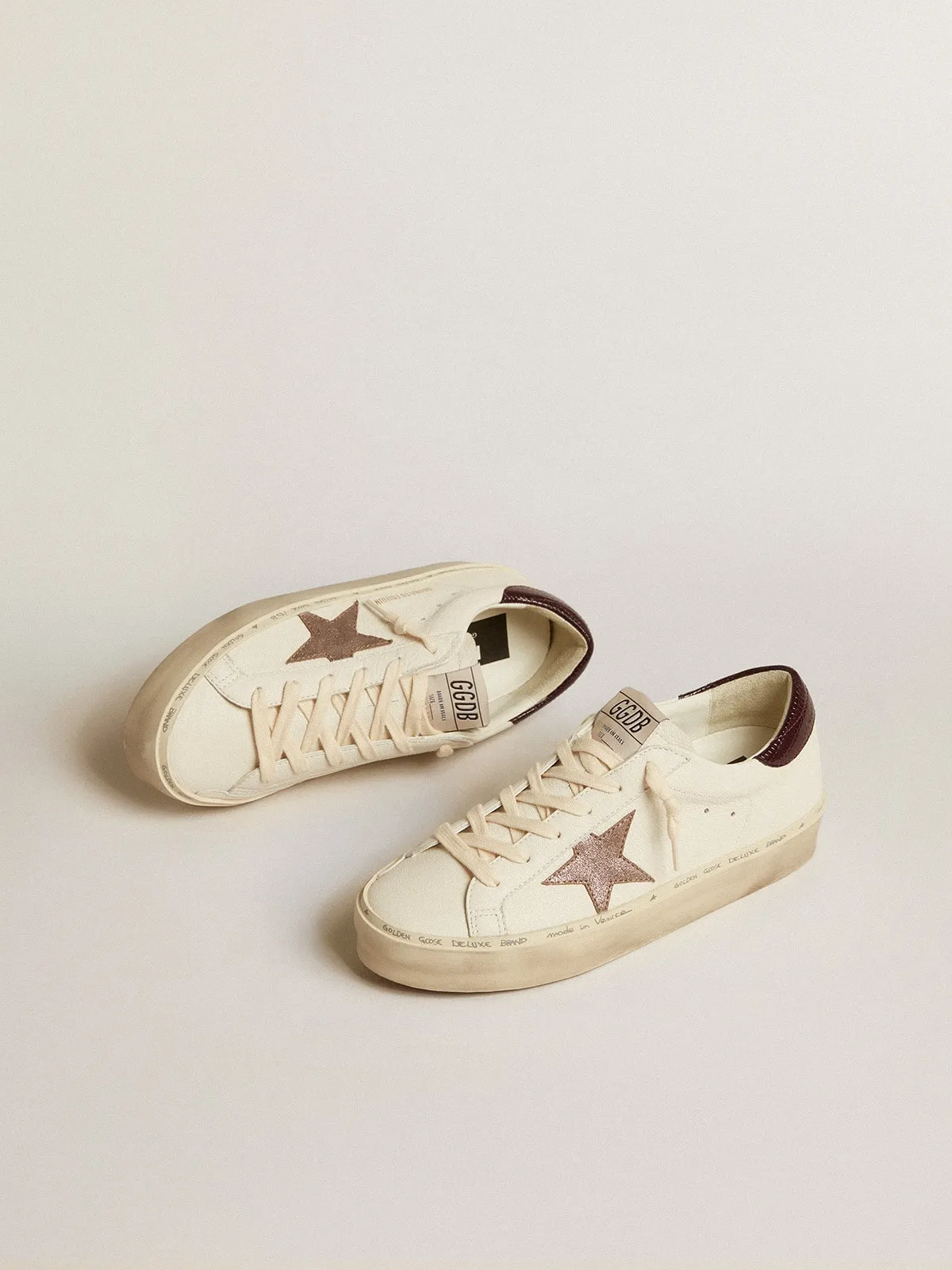 Hi Star LTD de napa con estrella con purpurina y refuerzo del talón estampado lagarto