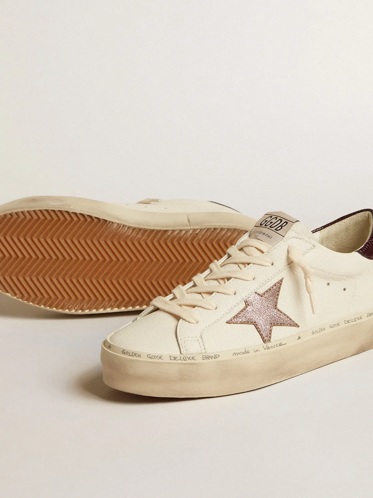 Hi Star LTD de napa con estrella con purpurina y refuerzo del talón estampado lagarto