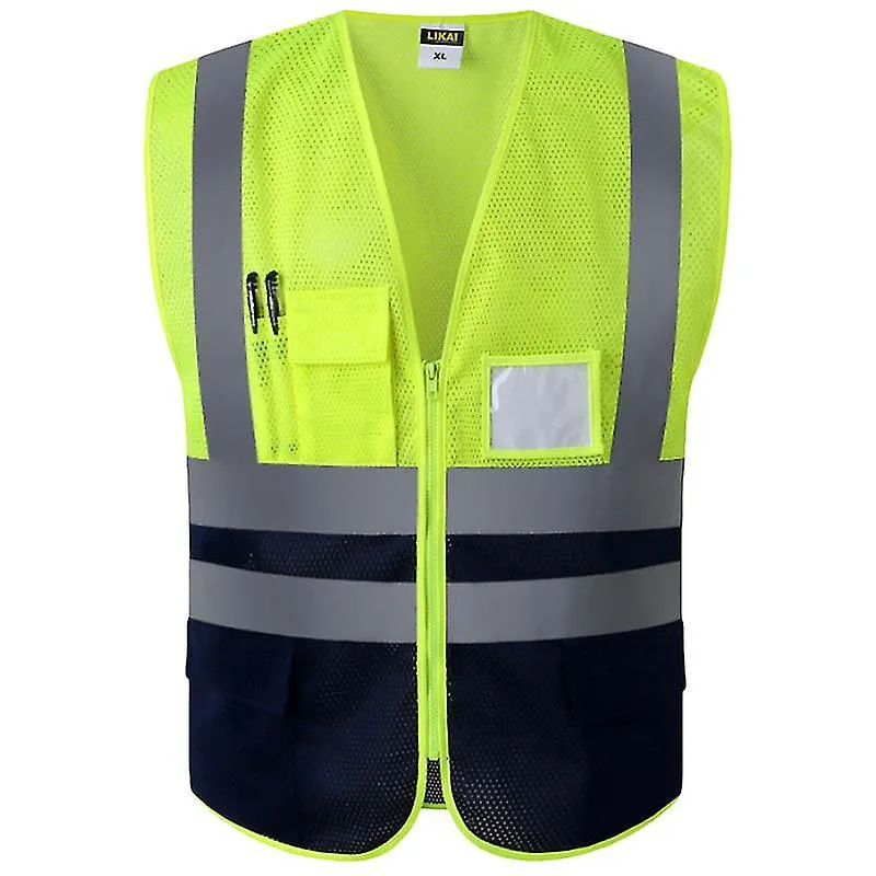 Hi Viz Vis Reflective Vest Men High Visibility Work Waistcoat Jacket Coat
