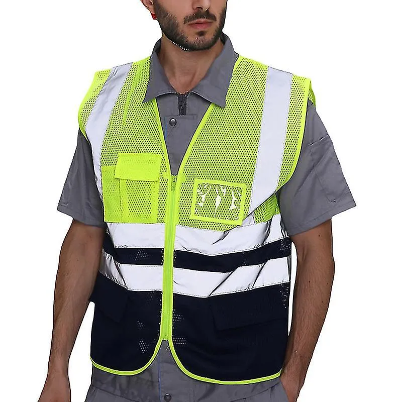 Hi Viz Vis Reflective Vest Men High Visibility Work Waistcoat Jacket Coat