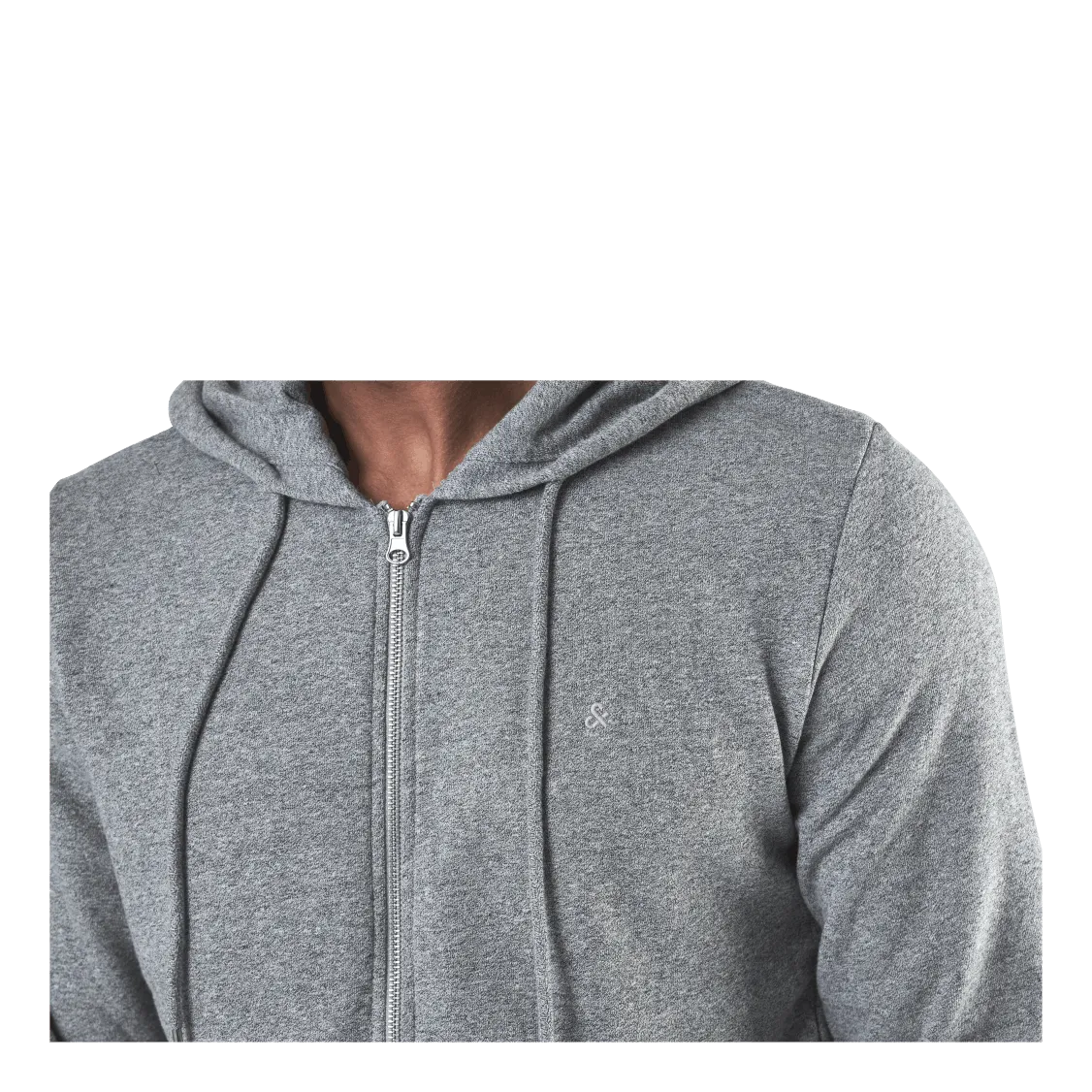 Jack & Jones Basic Melange Sweat Zip Hood Grey