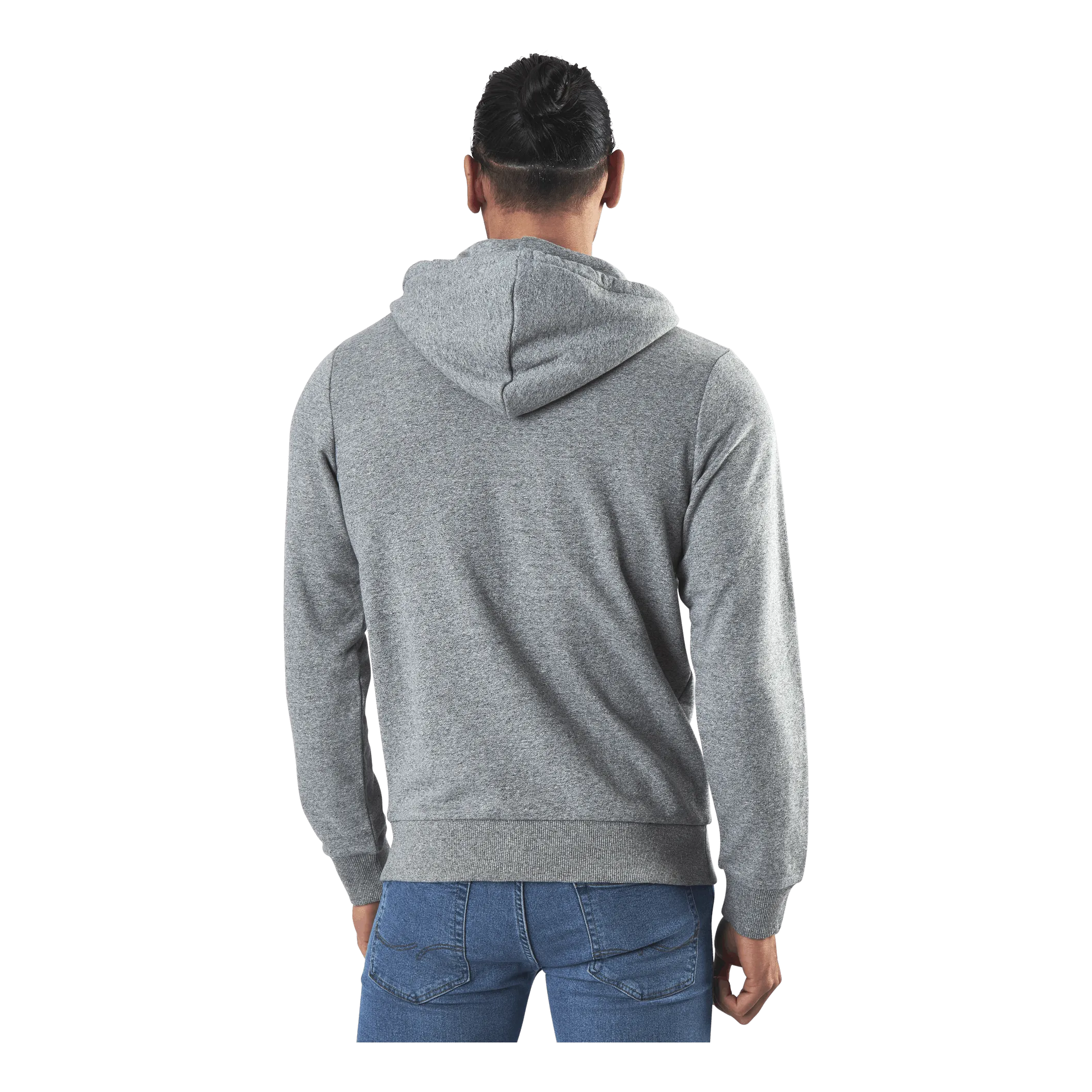 Jack & Jones Basic Melange Sweat Zip Hood Grey