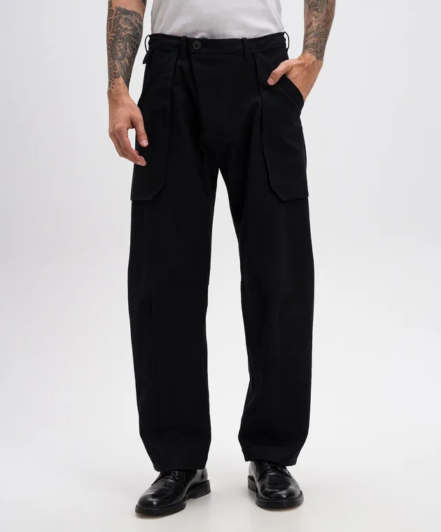 Jan Jan Van Essche Black pants with alpaca wool