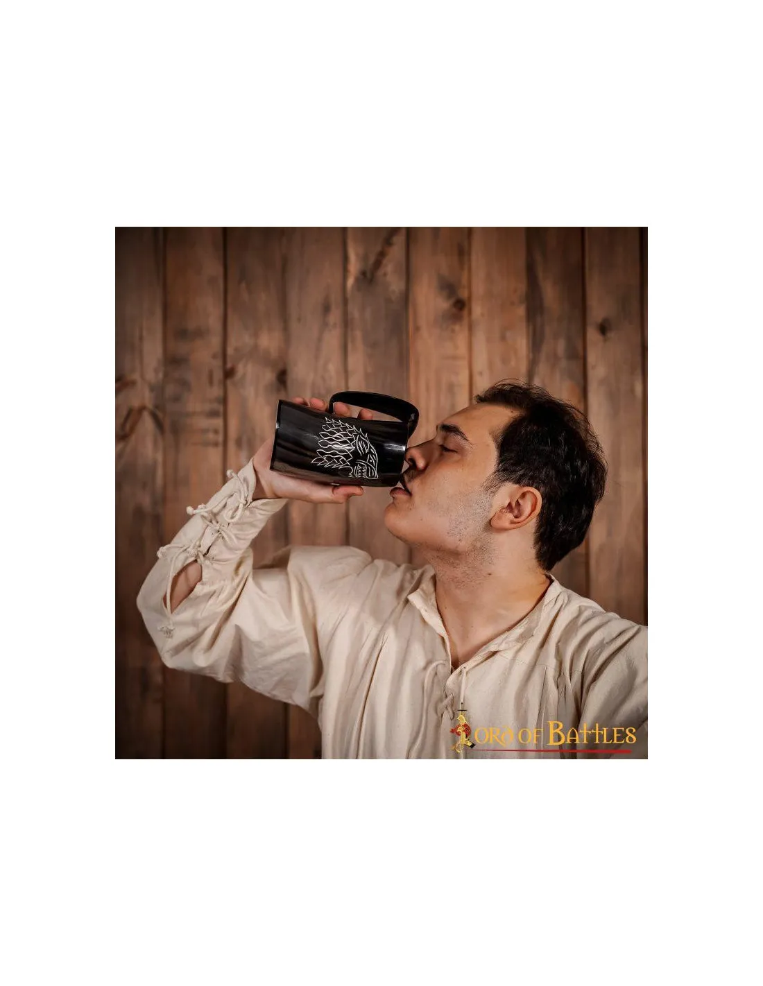 Jarra de cerveza lobo medieval para recreacionistas