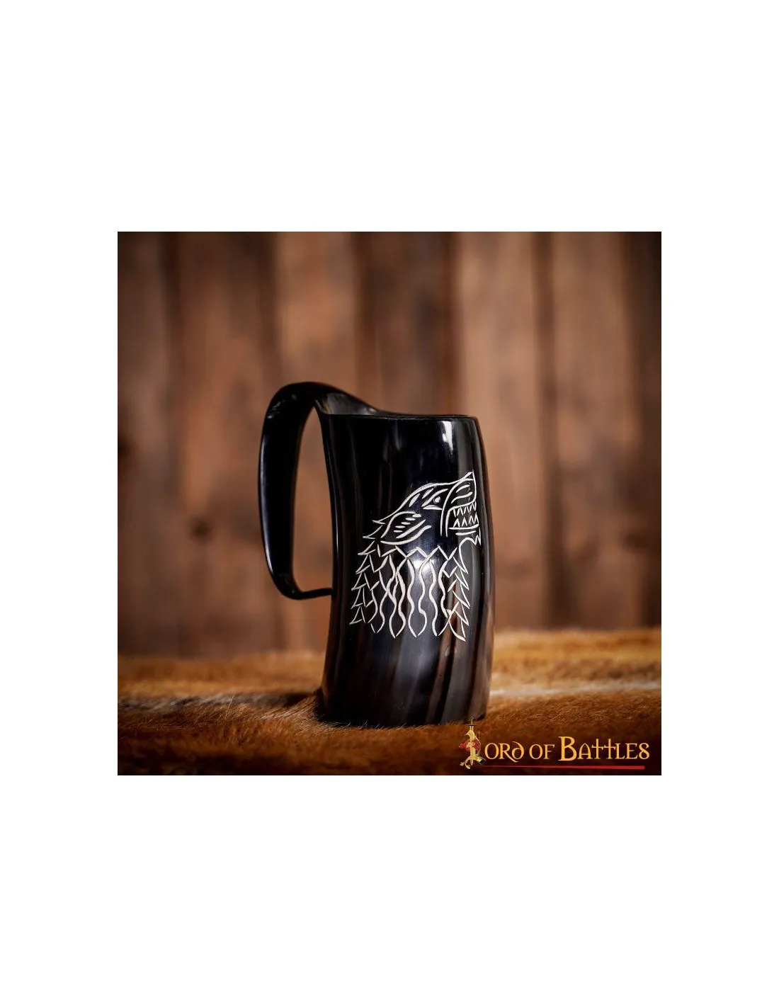 Jarra de cerveza lobo medieval para recreacionistas
