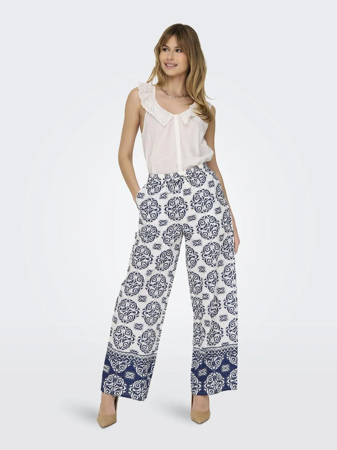 JDY Pantalón ancho estampado